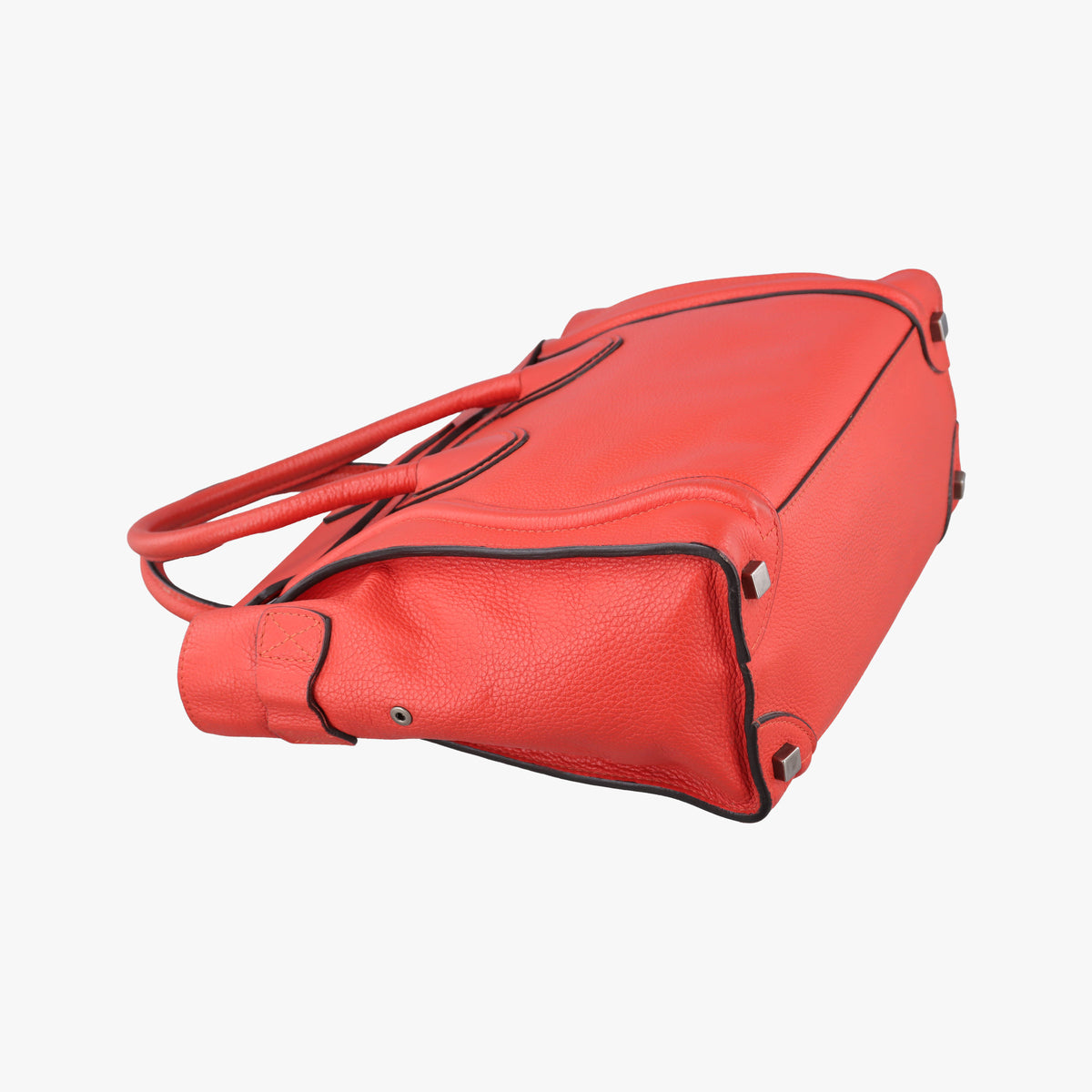 Pre-owned Celine Luggage Micro shopper Orange Leather  handbag | stylenewstar