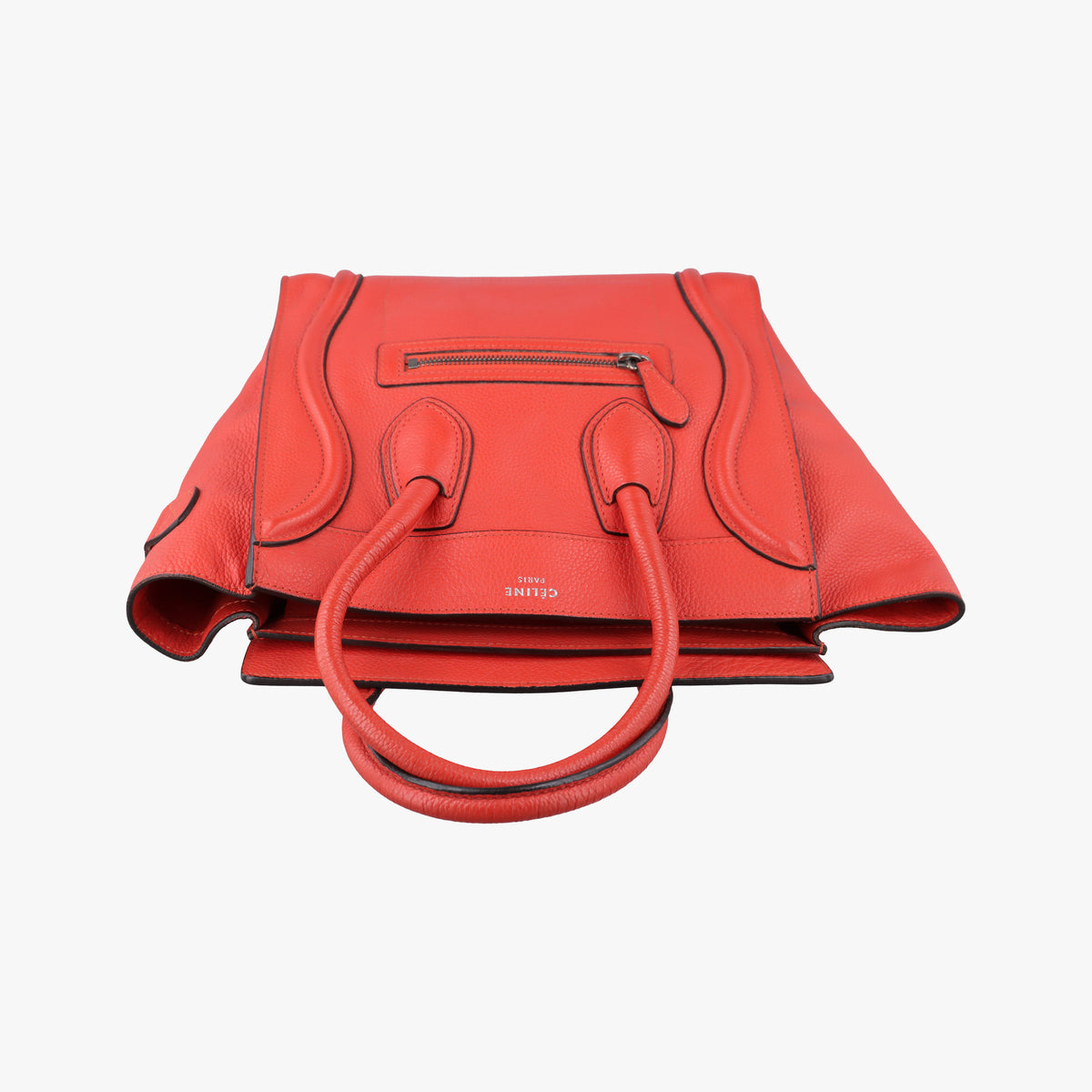 Pre-owned Celine Luggage Micro shopper Orange Leather  handbag | stylenewstar