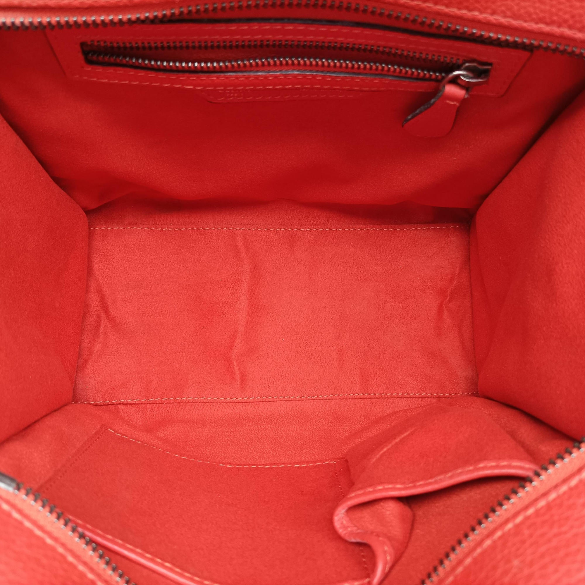 Pre-owned Celine Luggage Micro shopper Orange Leather  handbag | stylenewstar