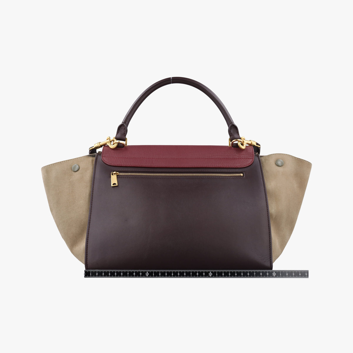 Secondhand Celine Trapeze Bordeaux×Black×Brown Suede × leather  shoulderbag | stylenewstar