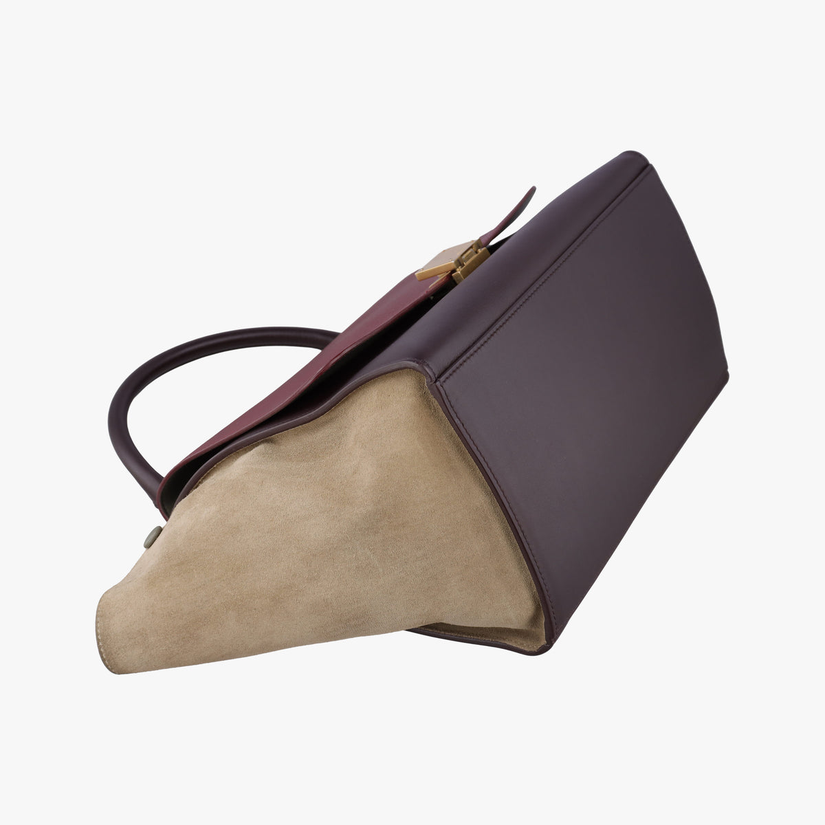 Secondhand Celine Trapeze Bordeaux×Black×Brown Suede × leather  shoulderbag | stylenewstar