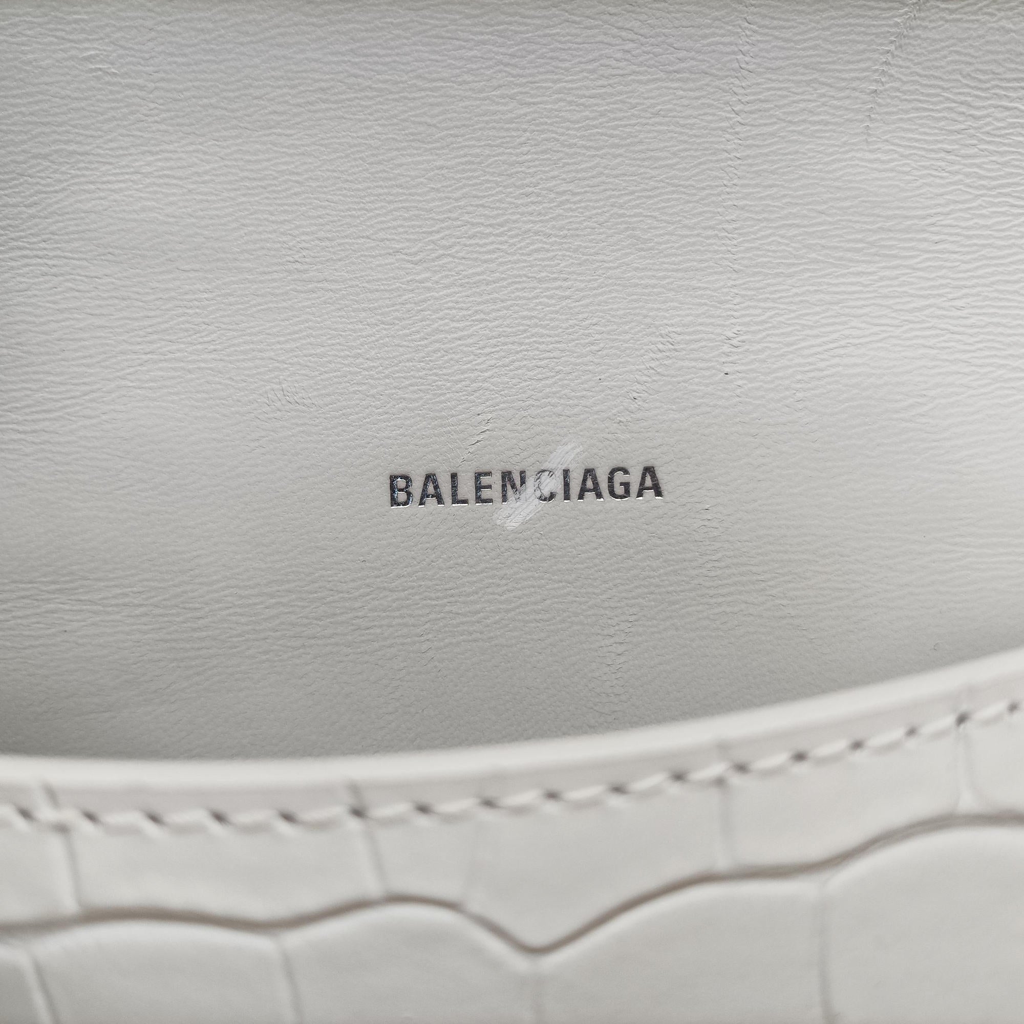 Pre-owned Balenciaga Hourglass White leather  shoulderbag | stylenewstar