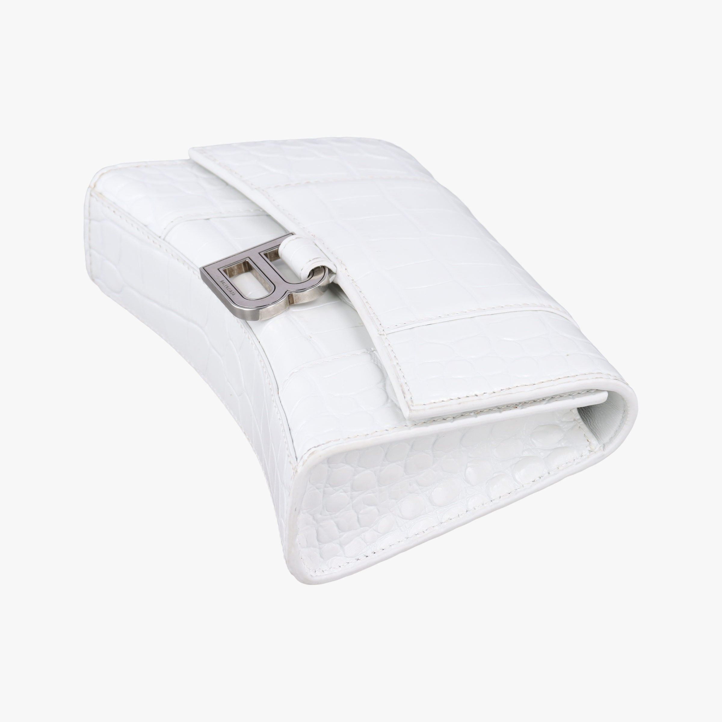 Pre-owned Balenciaga Hourglass White leather  shoulderbag | stylenewstar