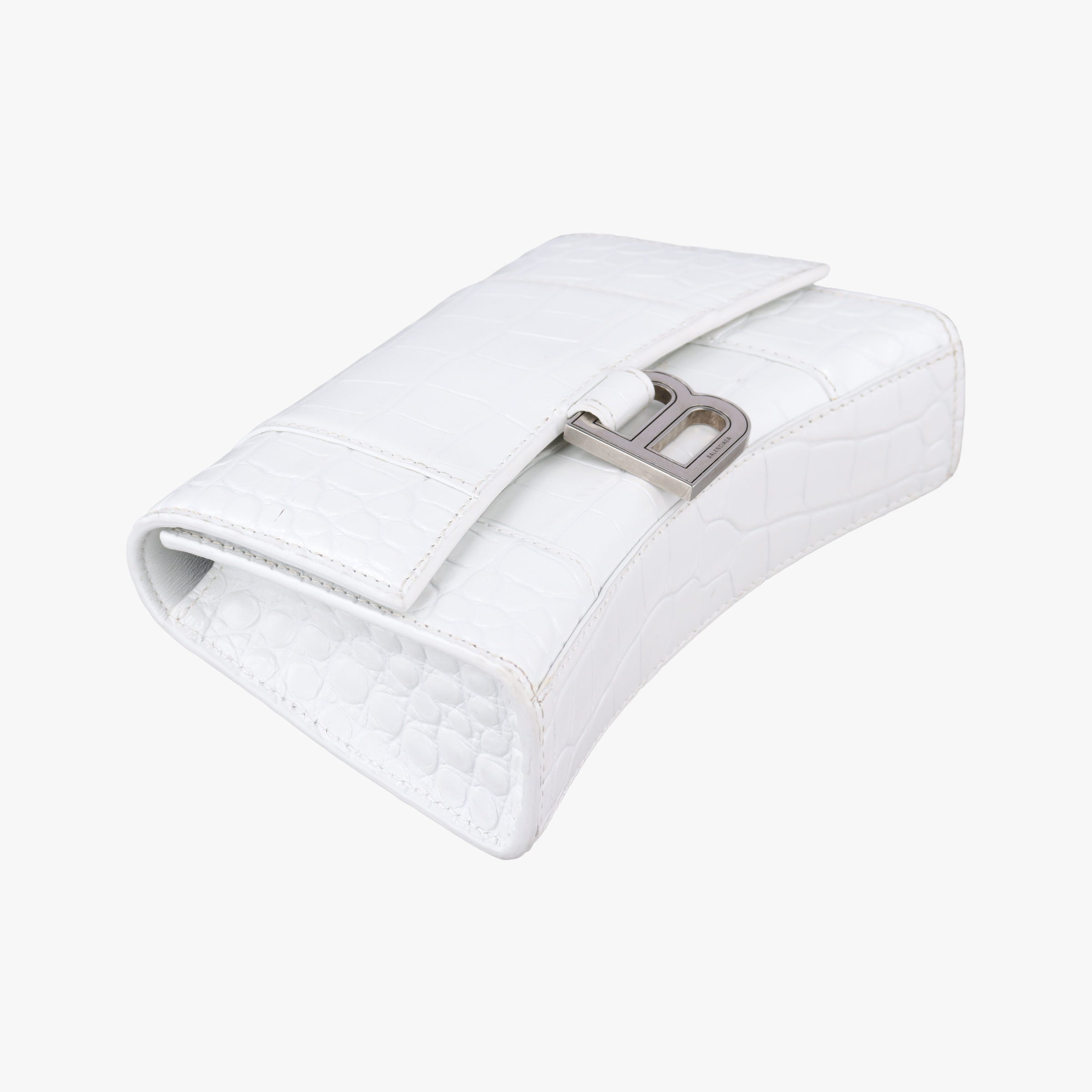 Pre-owned Balenciaga Hourglass White leather  shoulderbag | stylenewstar