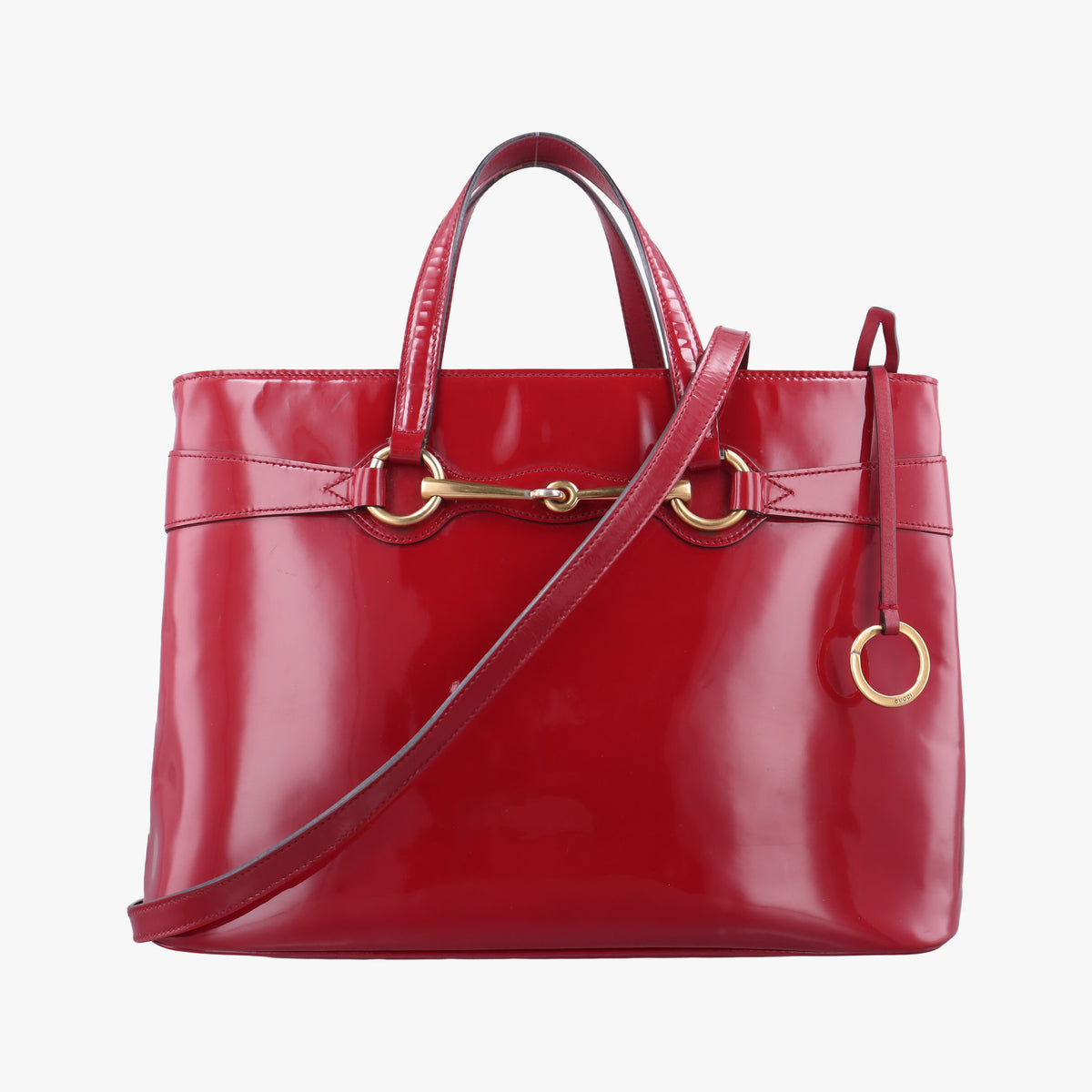 Pre-owned Gucci Bright Bit Red Patent Leather 319795 shoulderbag | stylenewstar