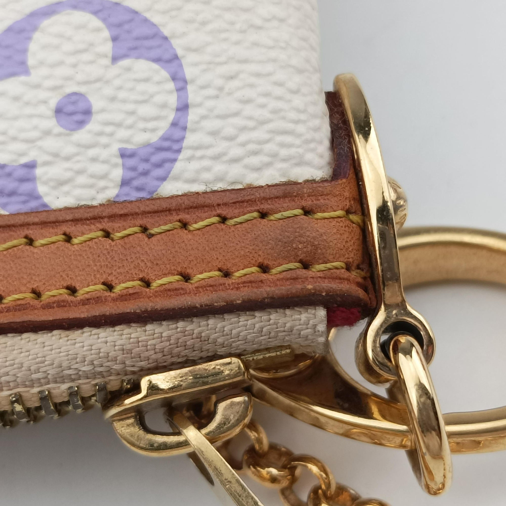 Pre-owned Louis Vuitton Pochette Mira MM Pouch white Monogram Multicolor M60096 handbag | stylenewstar