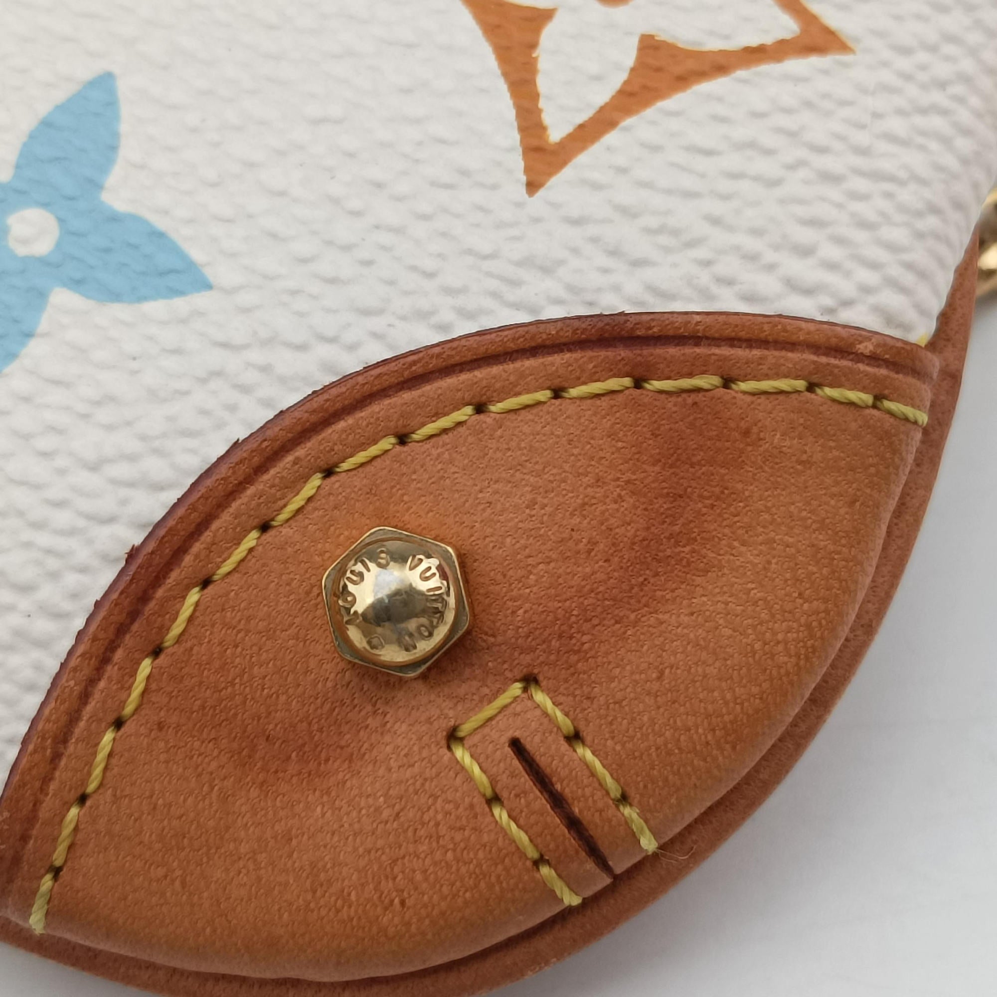 Pre-owned Louis Vuitton Pochette Mira MM Pouch white Monogram Multicolor M60096 handbag | stylenewstar