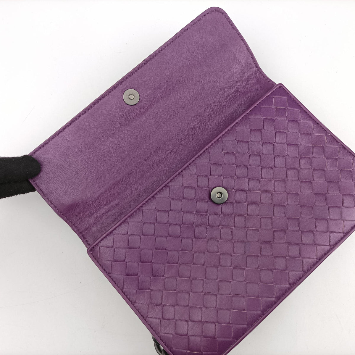 Pre-owned Bottega Veneta Intrecciato Olimpia Purple lambskin  shoulderbag | stylenewstar
