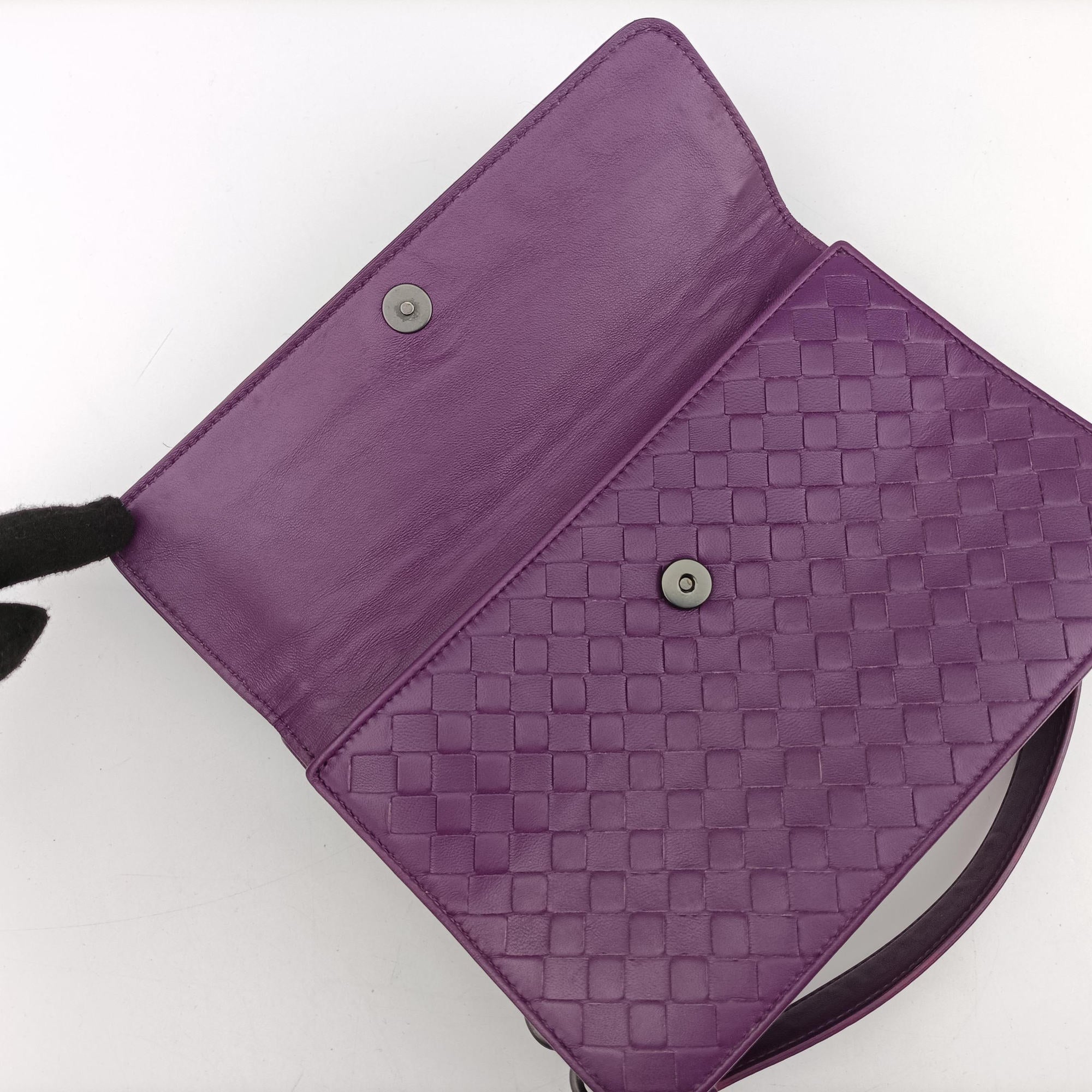Pre-owned Bottega Veneta Intrecciato Olimpia Purple lambskin  shoulderbag | stylenewstar