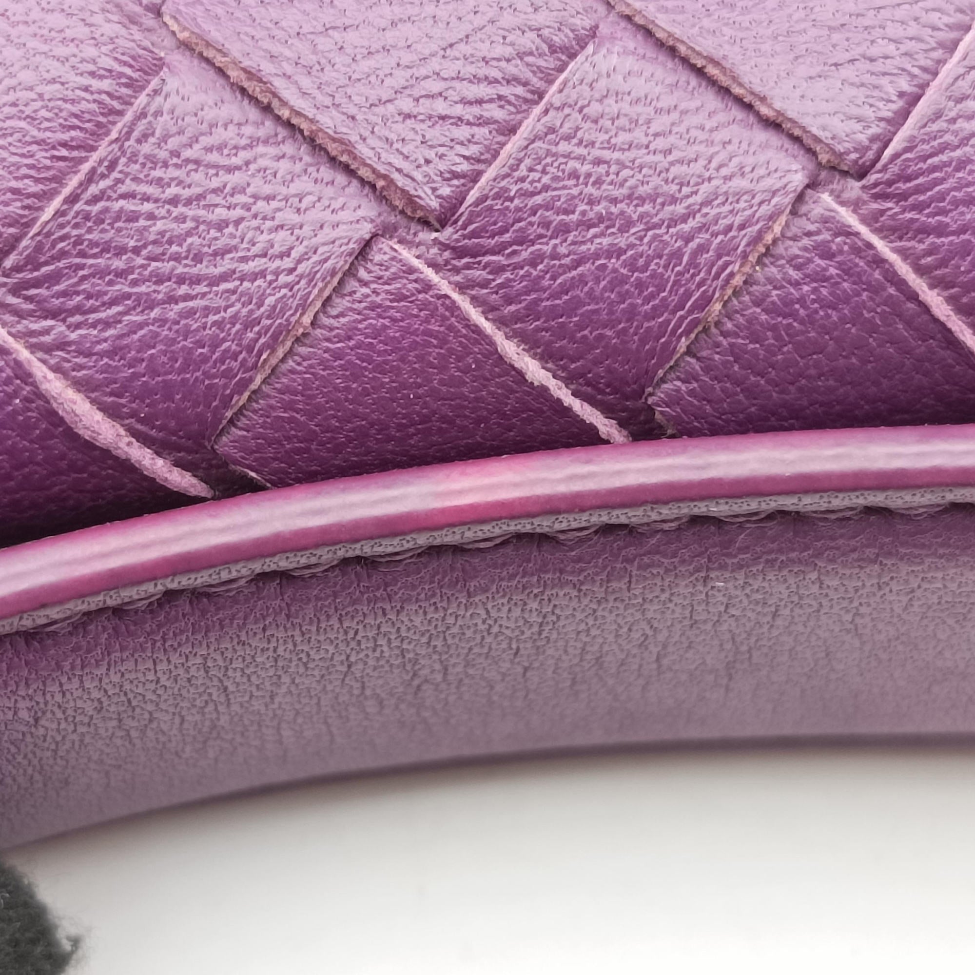 Pre-owned Bottega Veneta Intrecciato Olimpia Purple lambskin  shoulderbag | stylenewstar