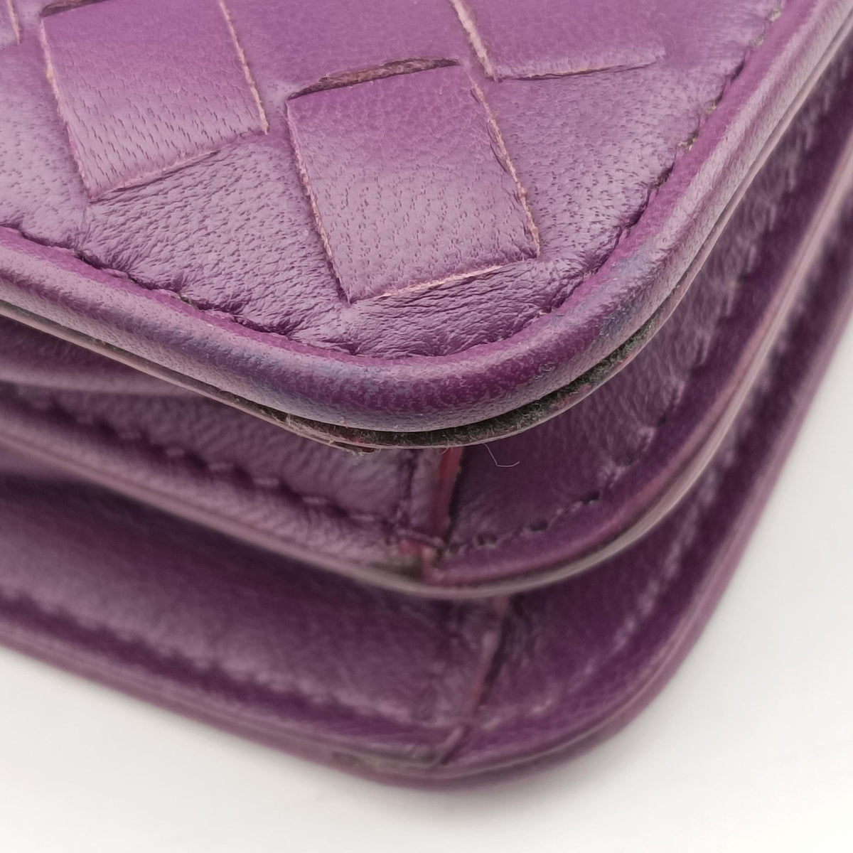 Pre-owned Bottega Veneta Intrecciato Olimpia Purple lambskin  shoulderbag | stylenewstar