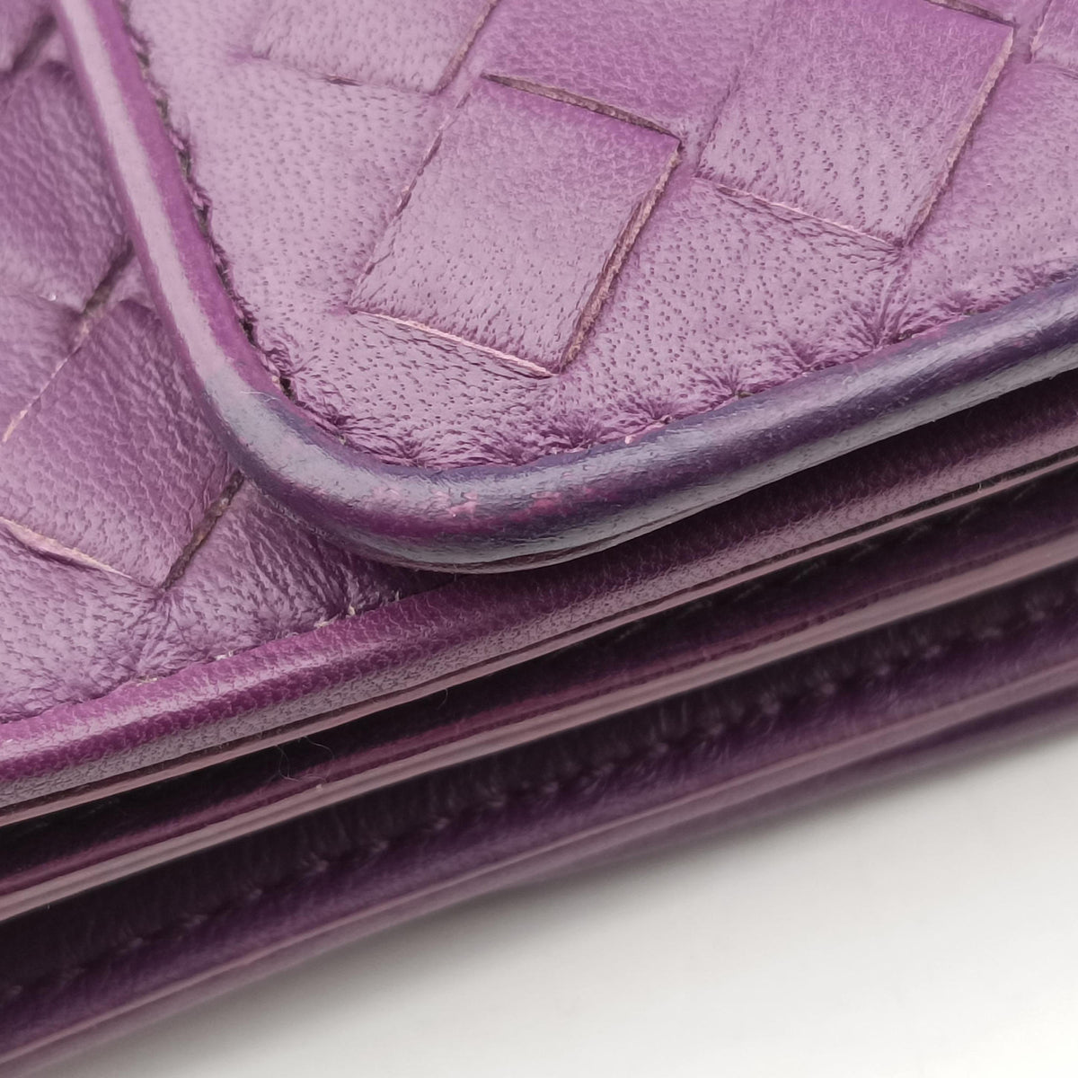 Pre-owned Bottega Veneta Intrecciato Olimpia Purple lambskin  shoulderbag | stylenewstar