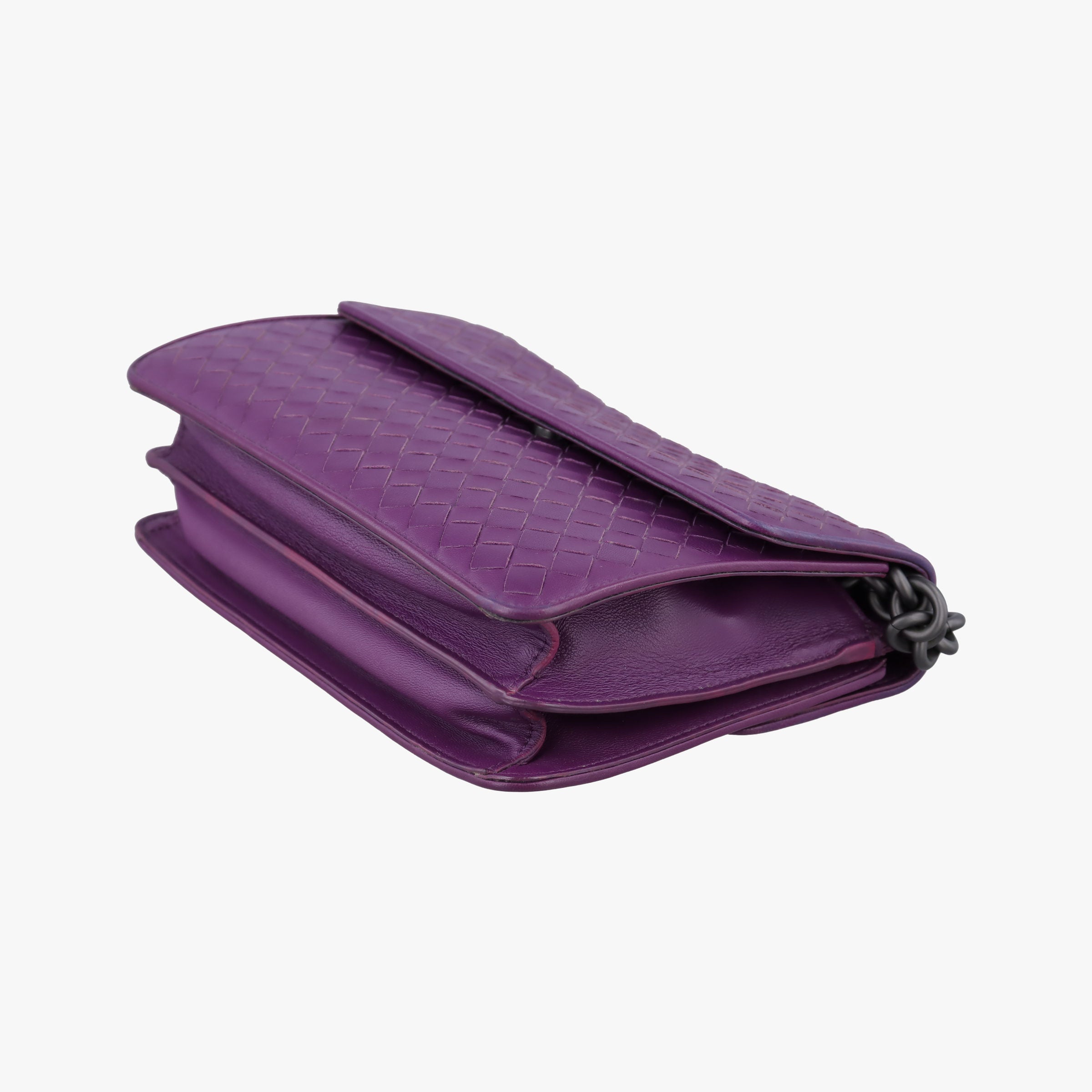 Pre-owned Bottega Veneta Intrecciato Olimpia Purple lambskin  shoulderbag | stylenewstar