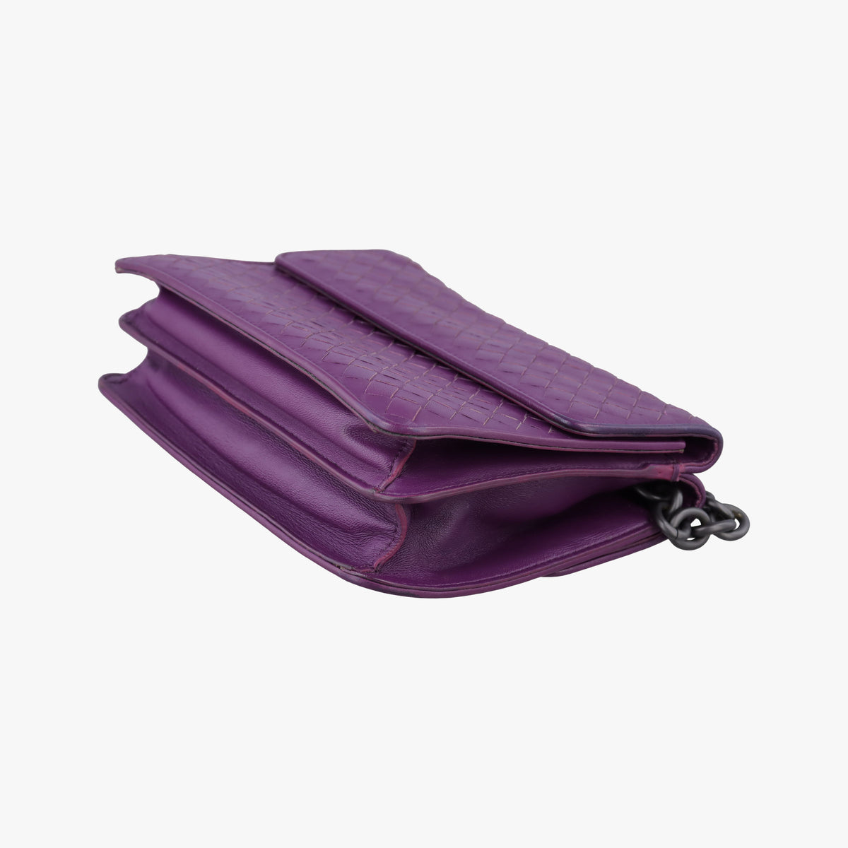 Pre-owned Bottega Veneta Intrecciato Olimpia Purple lambskin  shoulderbag | stylenewstar