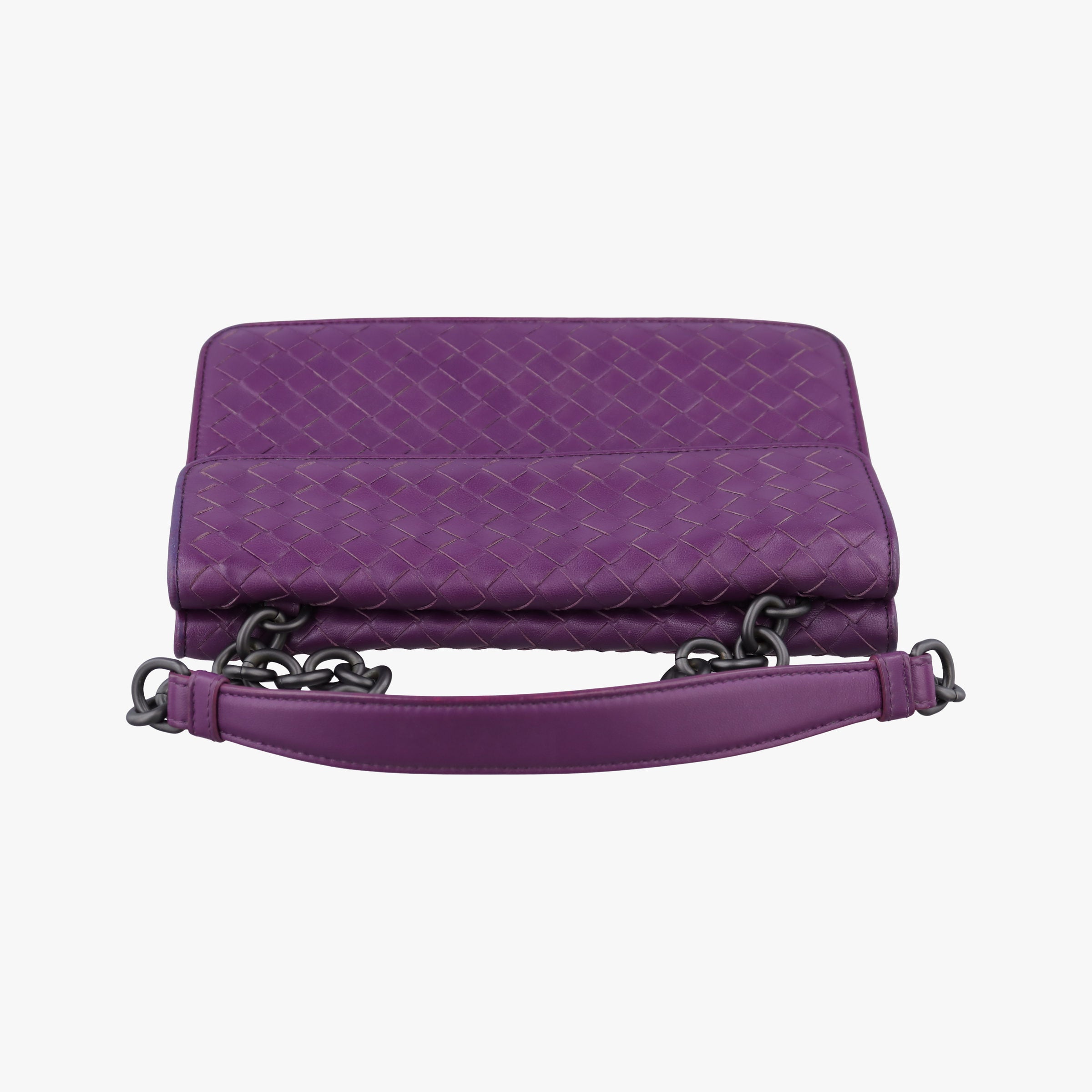 Pre-owned Bottega Veneta Intrecciato Olimpia Purple lambskin  shoulderbag | stylenewstar
