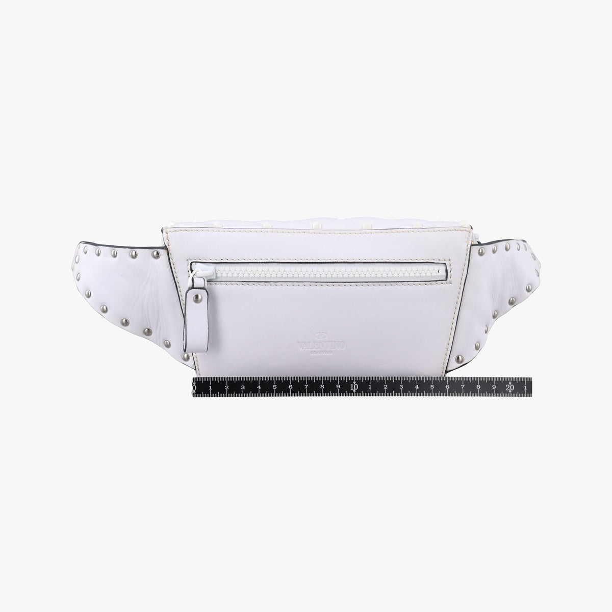 Pre-owned Valentino Rockstud White Leather  bum bag/waist bag | stylenewstar