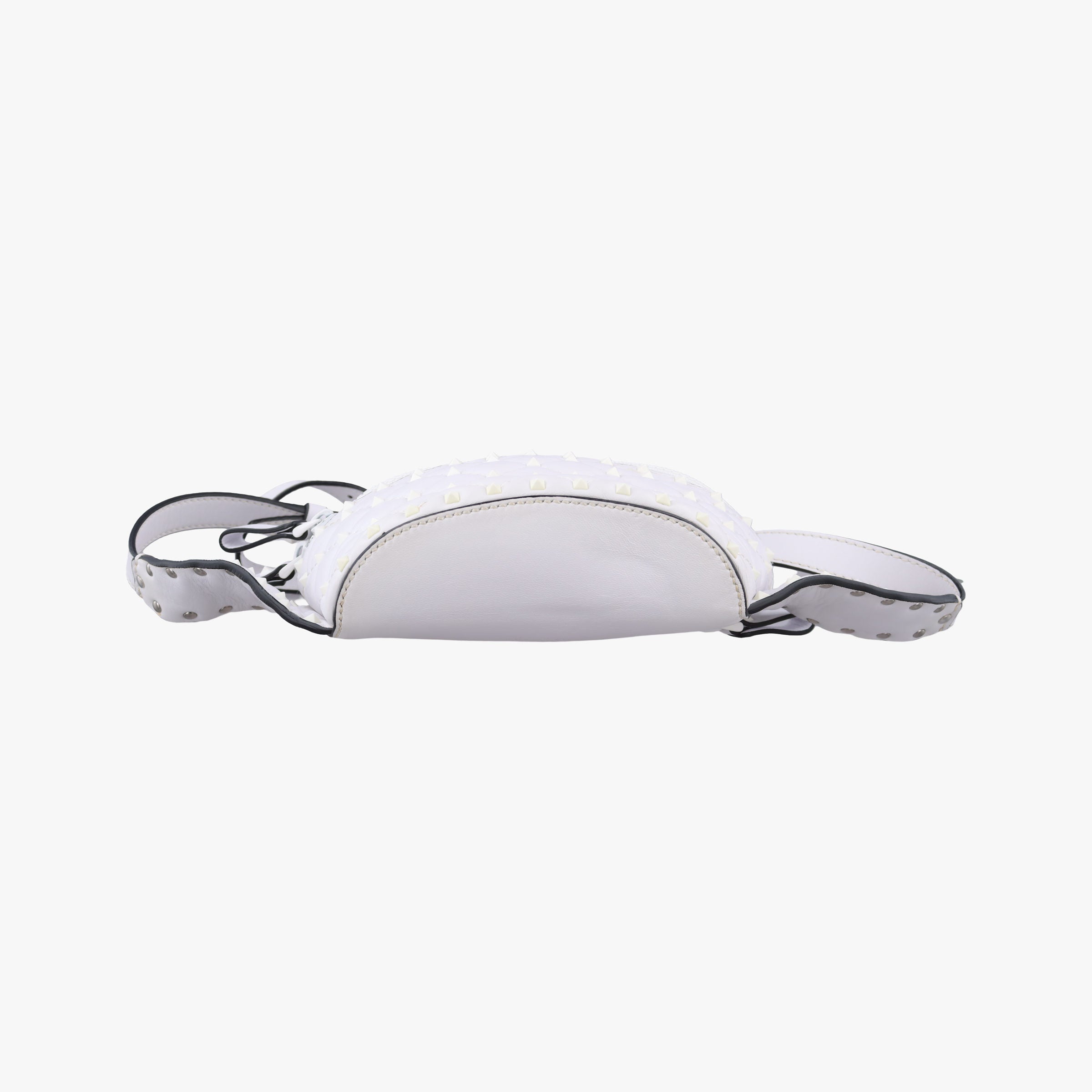Pre-owned Valentino Rockstud White Leather  bum bag/waist bag | stylenewstar