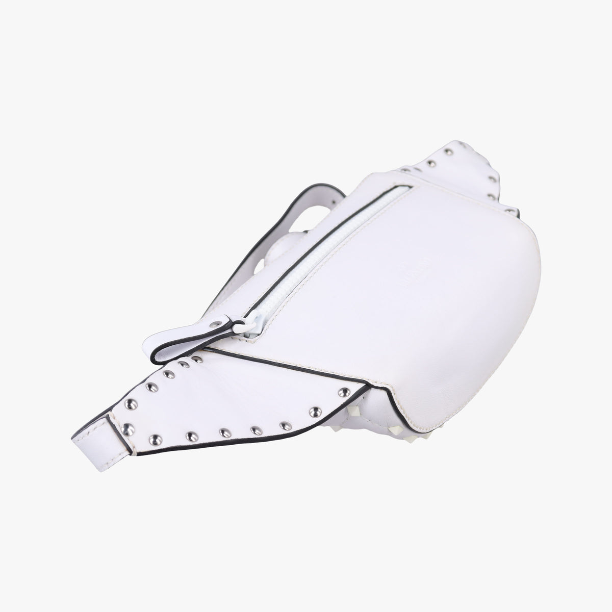 Pre-owned Valentino Rockstud White Leather  bum bag/waist bag | stylenewstar