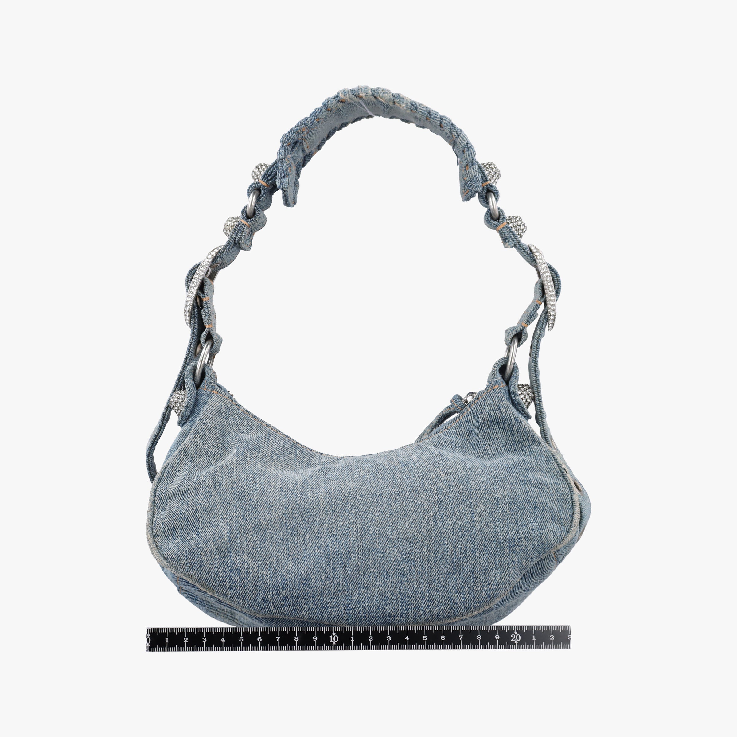Pre-owned Balenciaga Le Cagole Blue denim  shoulderbag | stylenewstar