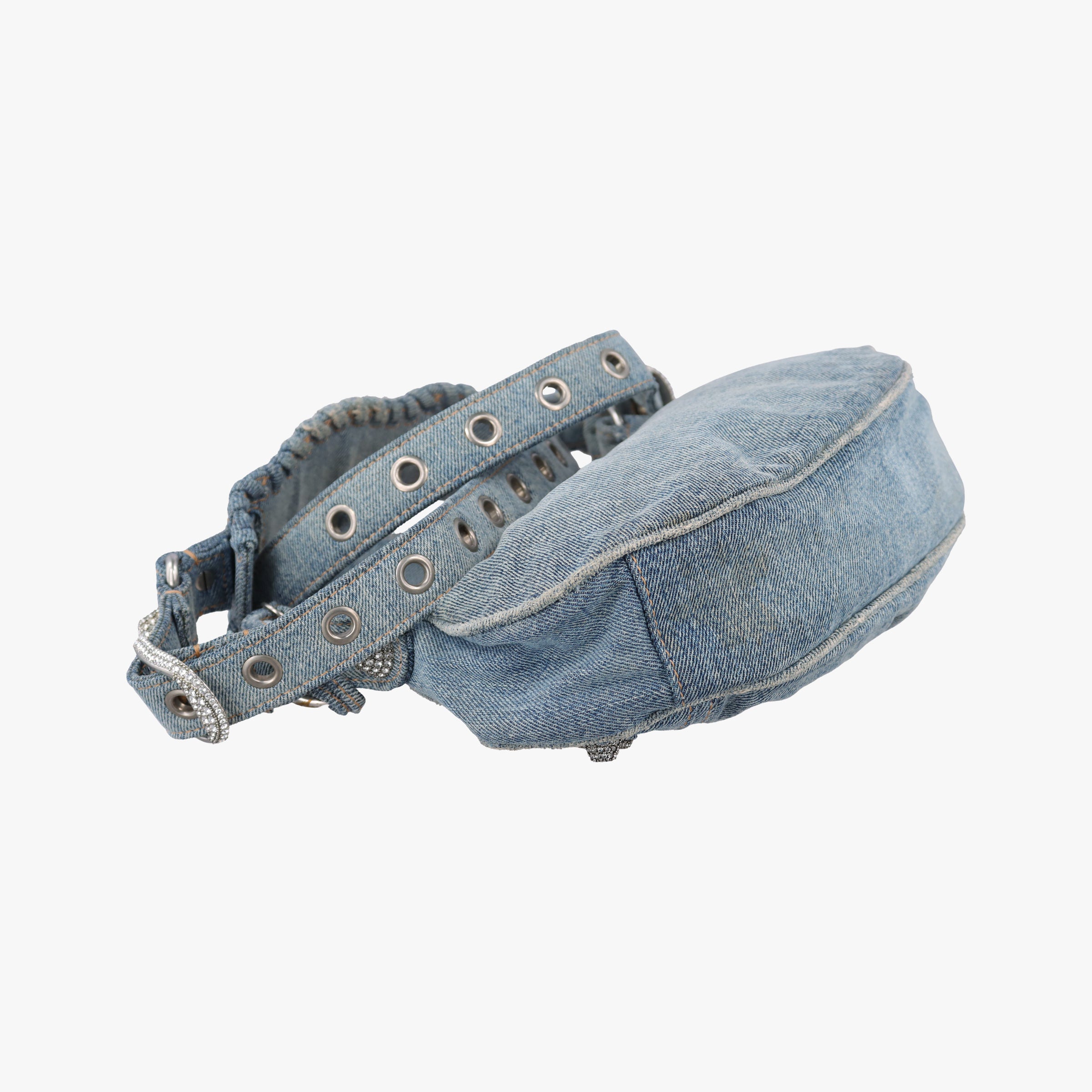 Pre-owned Balenciaga Le Cagole Blue denim  shoulderbag | stylenewstar