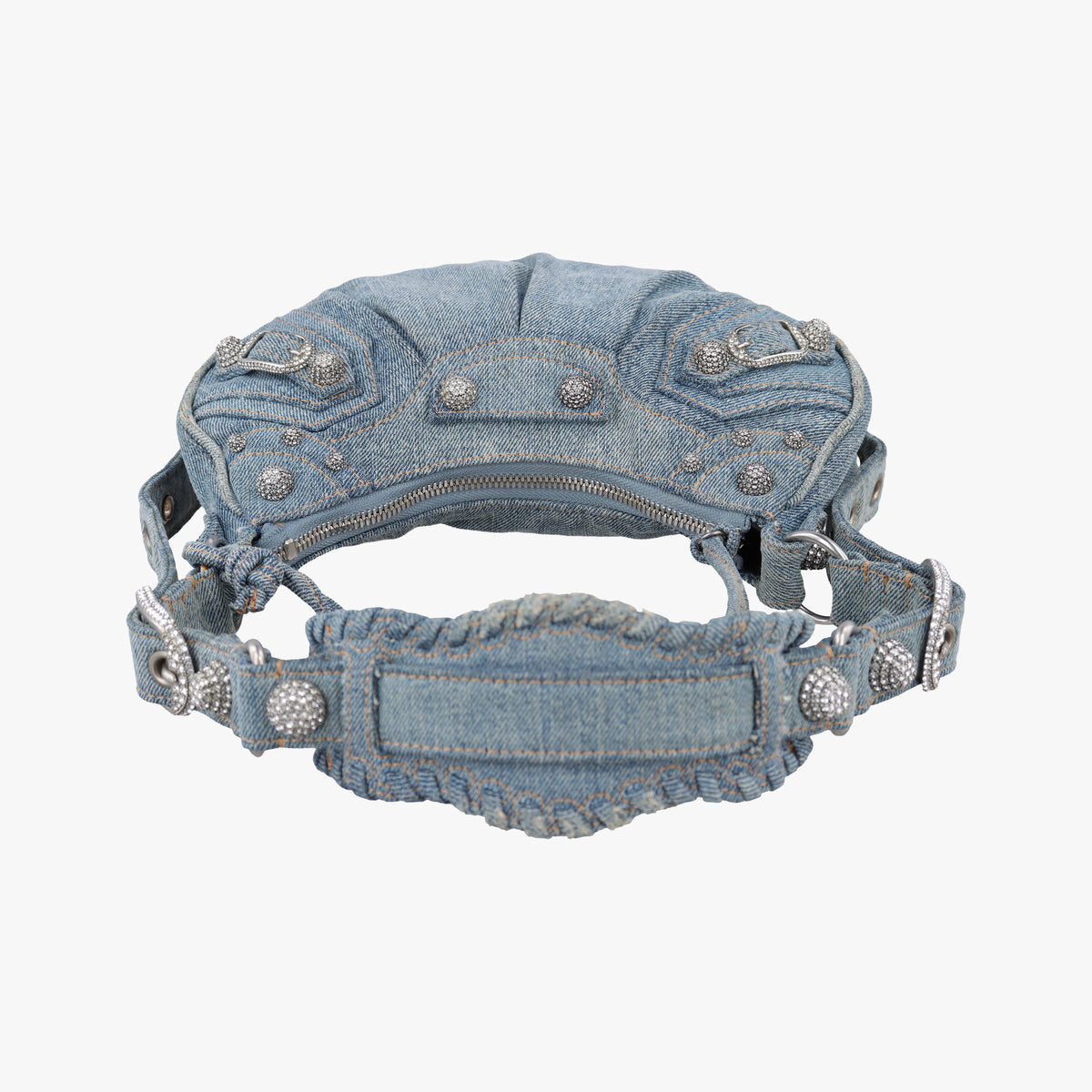 Pre-owned Balenciaga Le Cagole Blue denim  shoulderbag | stylenewstar