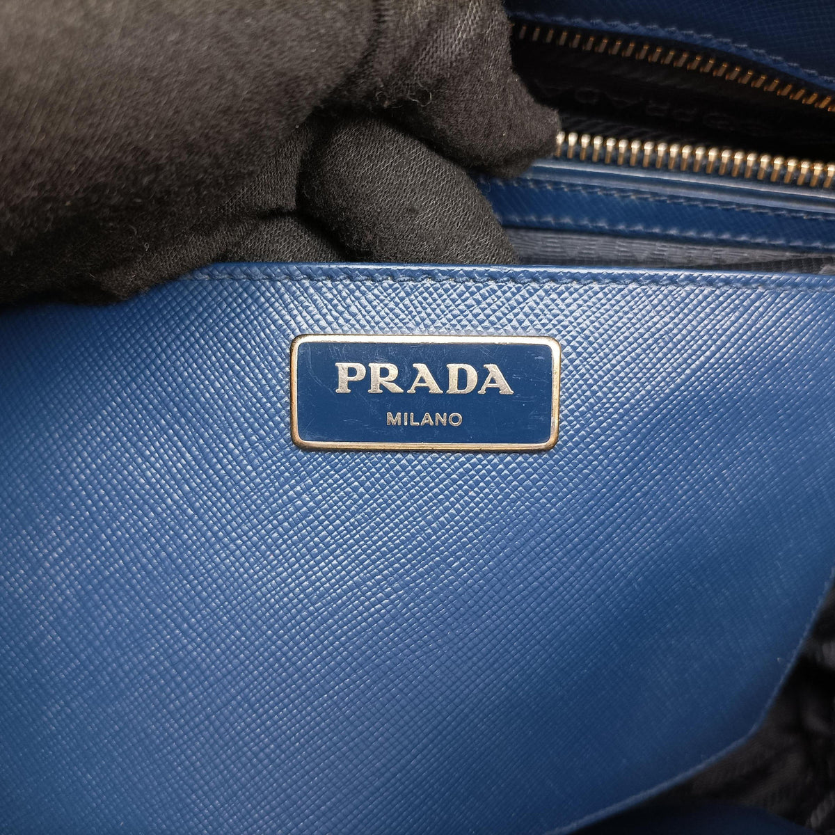 Pre-owned Prada Galleria Blue SAFFIANO Leather BN2274 shoulderbag | stylenewstar