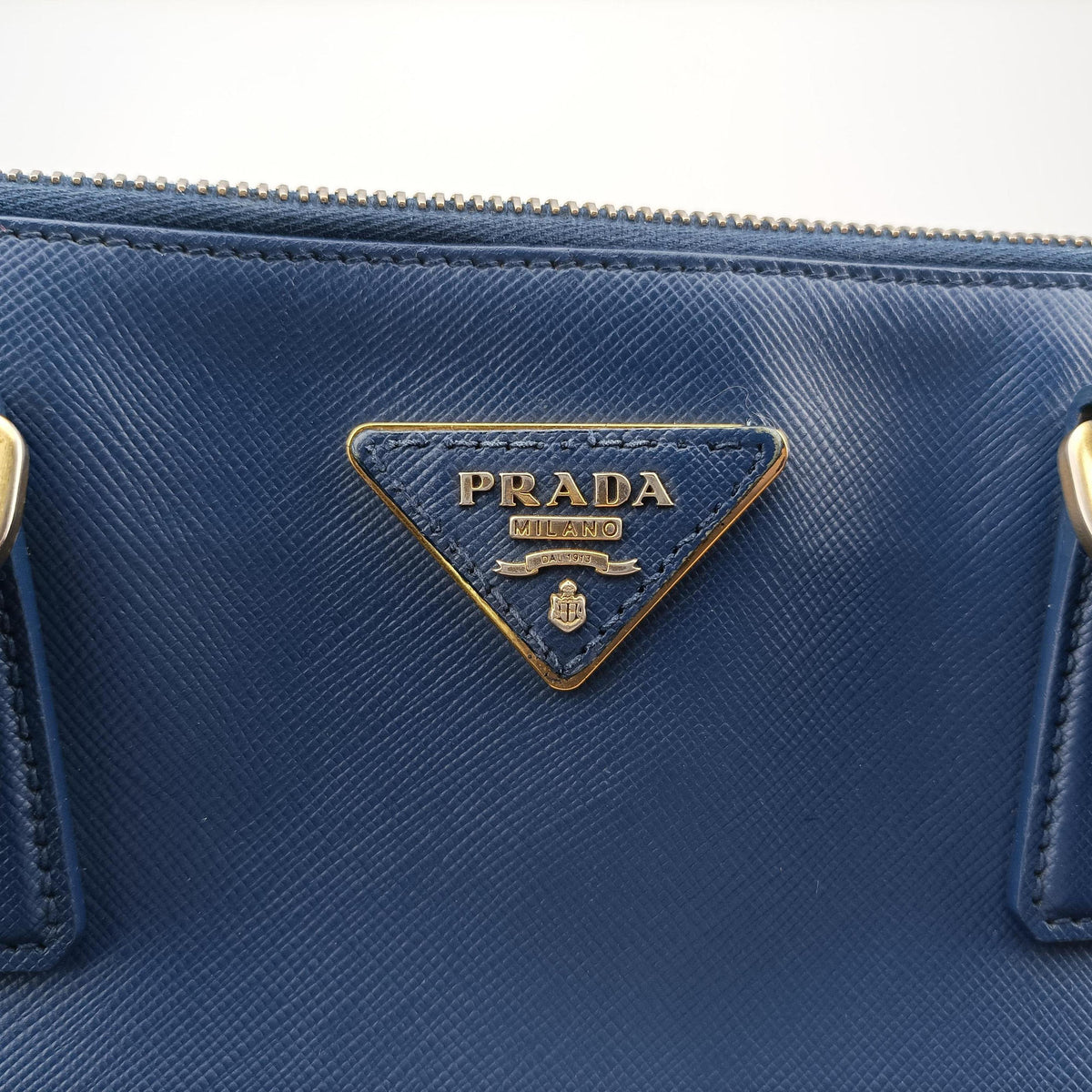 Pre-owned Prada Galleria Blue SAFFIANO Leather BN2274 shoulderbag | stylenewstar