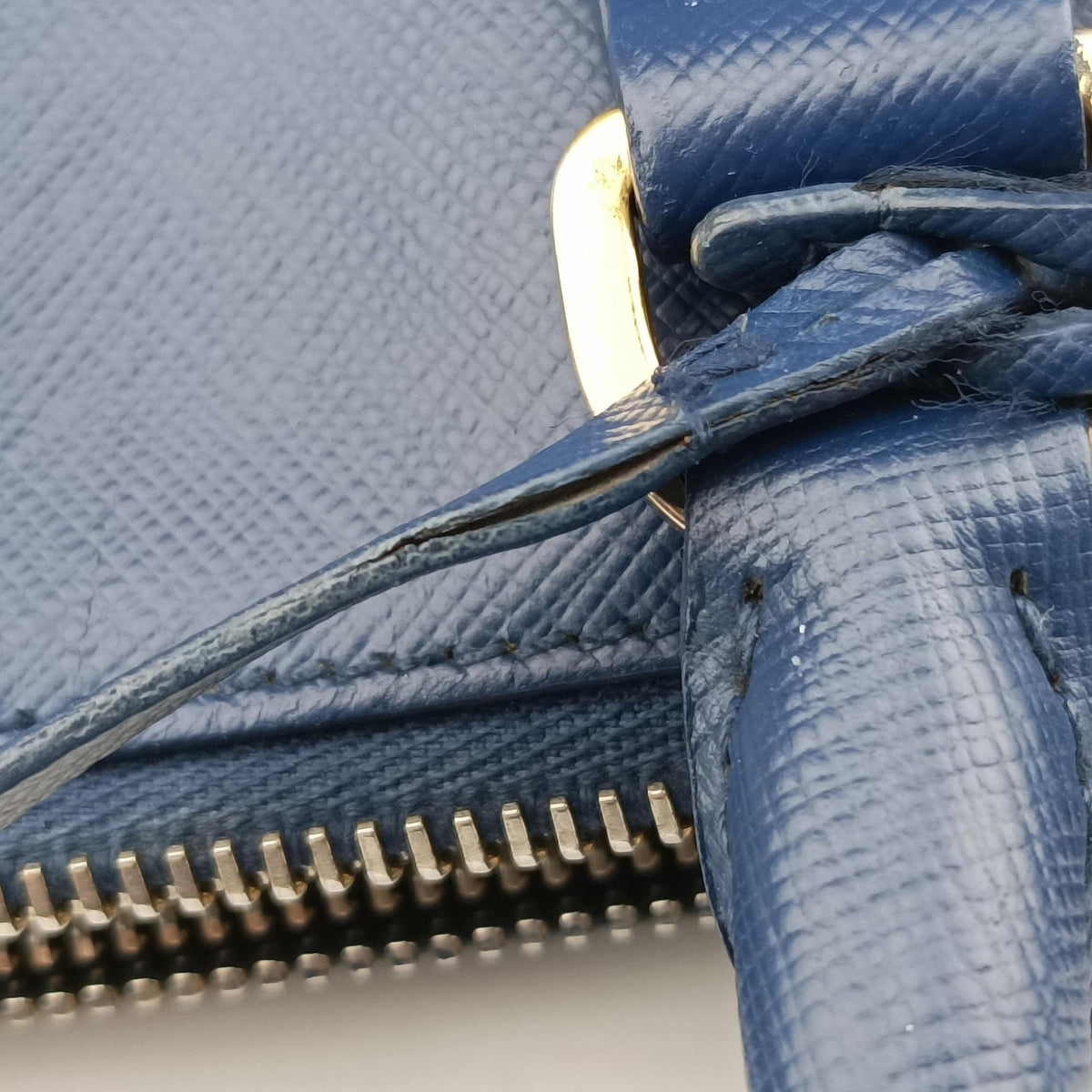 Pre-owned Prada Galleria Blue SAFFIANO Leather BN2274 shoulderbag | stylenewstar
