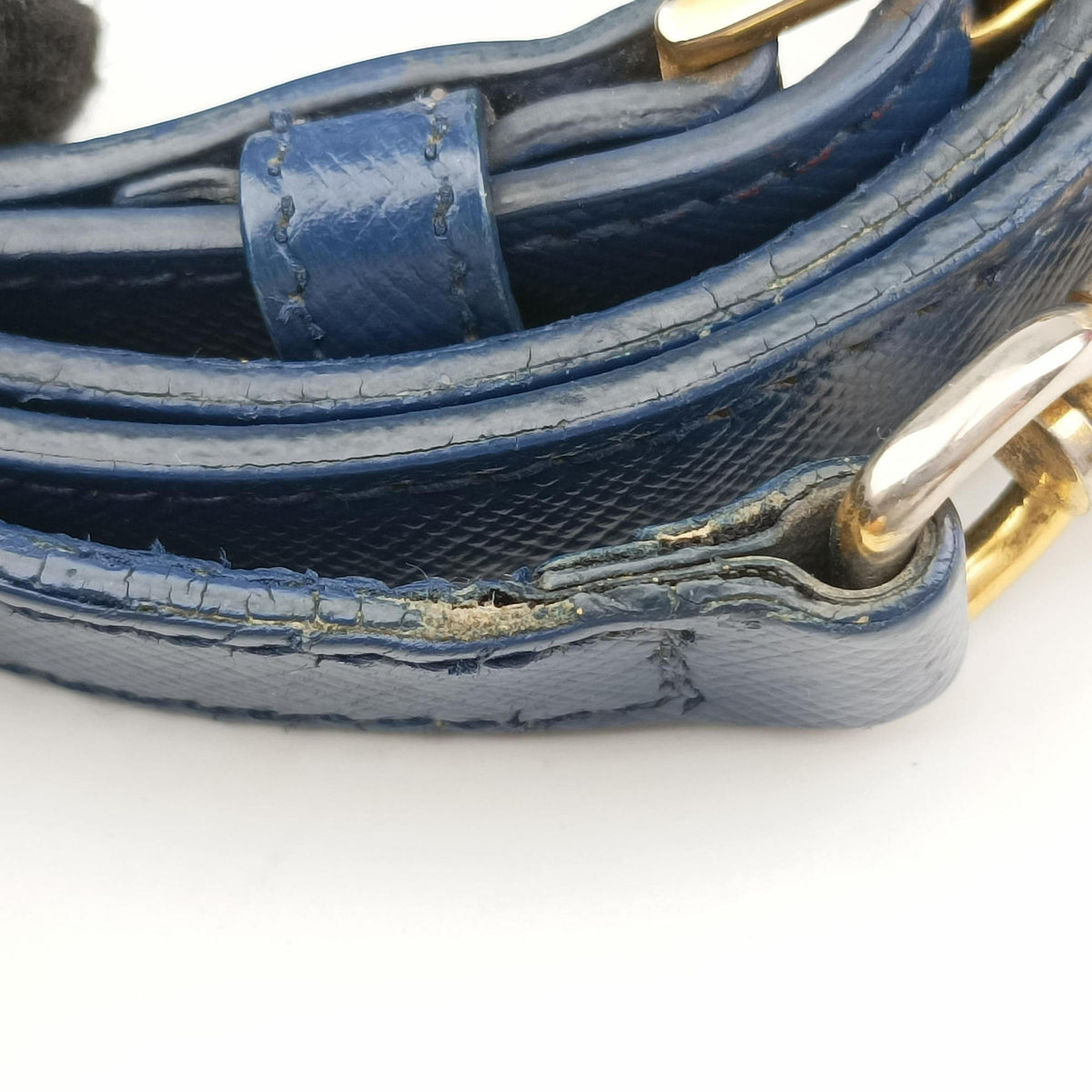 Pre-owned Prada Galleria Blue SAFFIANO Leather BN2274 shoulderbag | stylenewstar