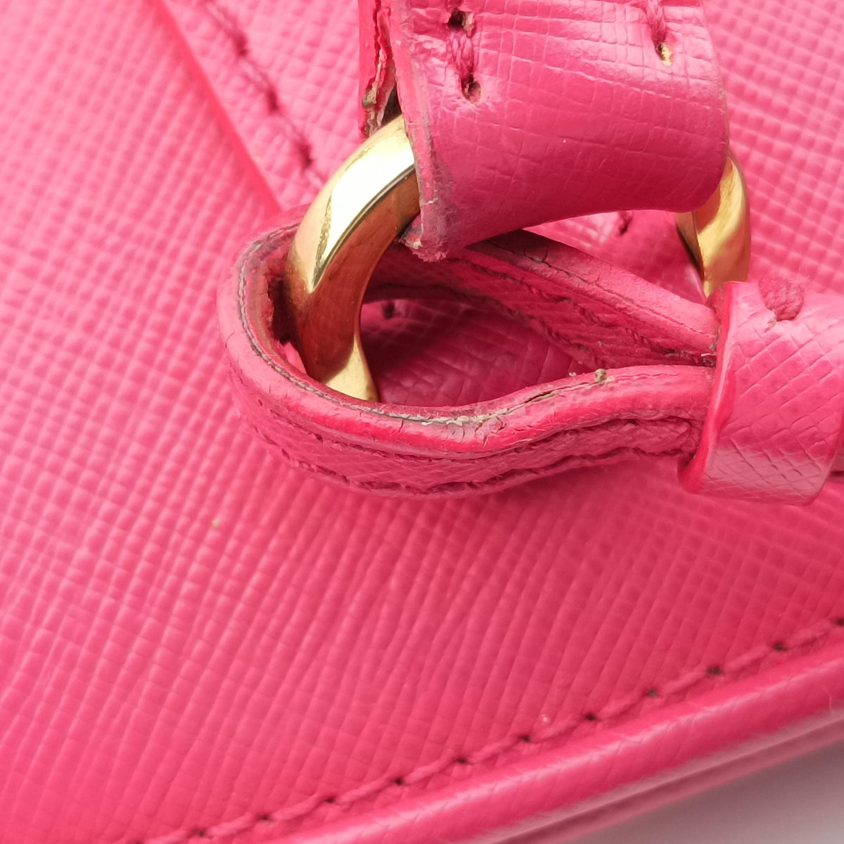Pre-owned Prada Promenade Pink SAFFIANO Leather BN2558 handbag | stylenewstar