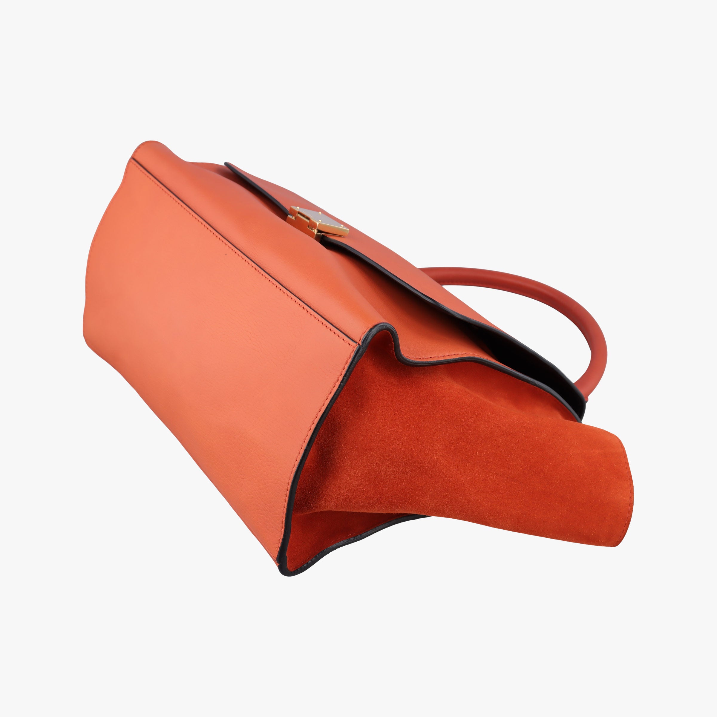 Secondhand Celine Trapeze Small Orange Suede×leather  shoulderbag | stylenewstar