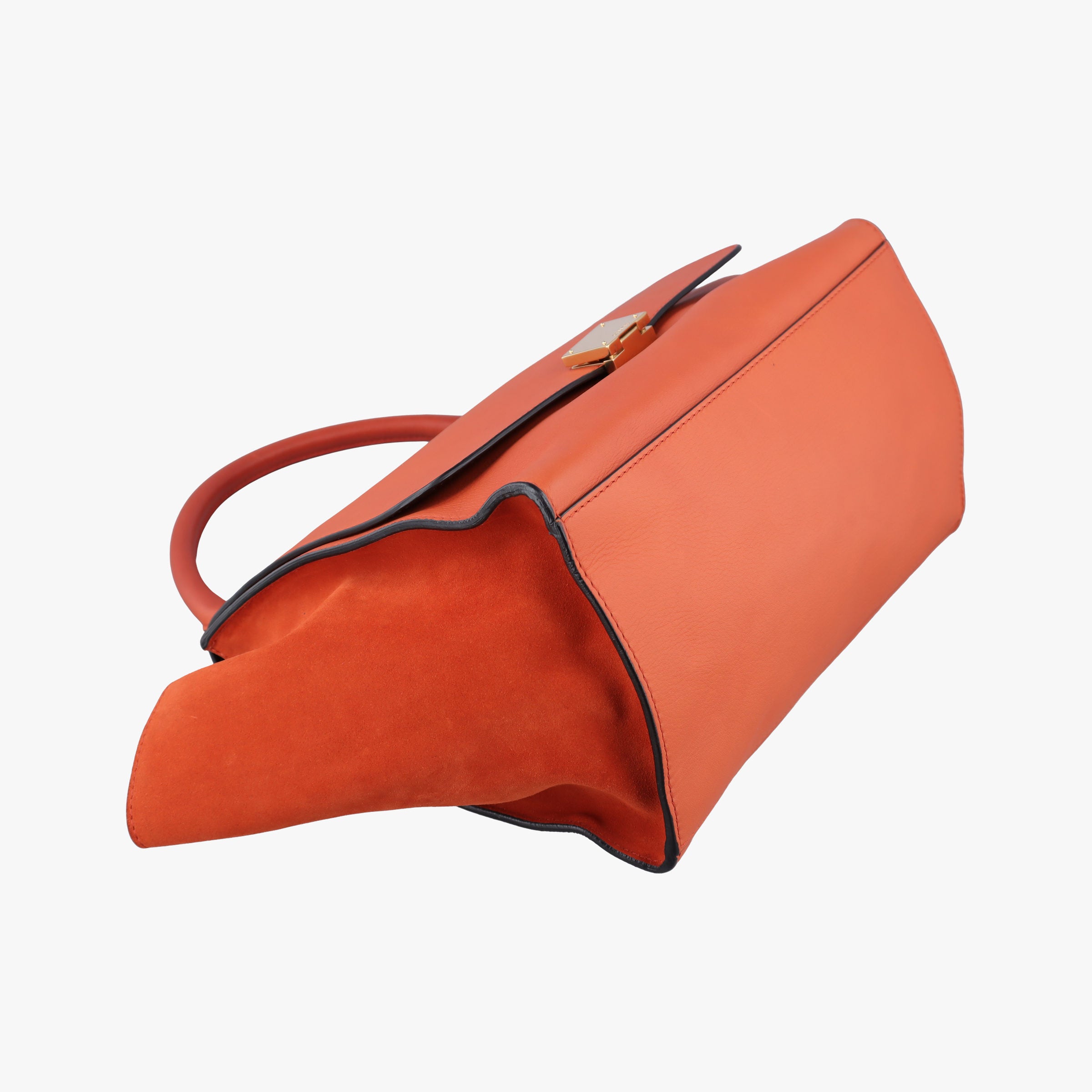 Secondhand Celine Trapeze Small Orange Suede×leather  shoulderbag | stylenewstar