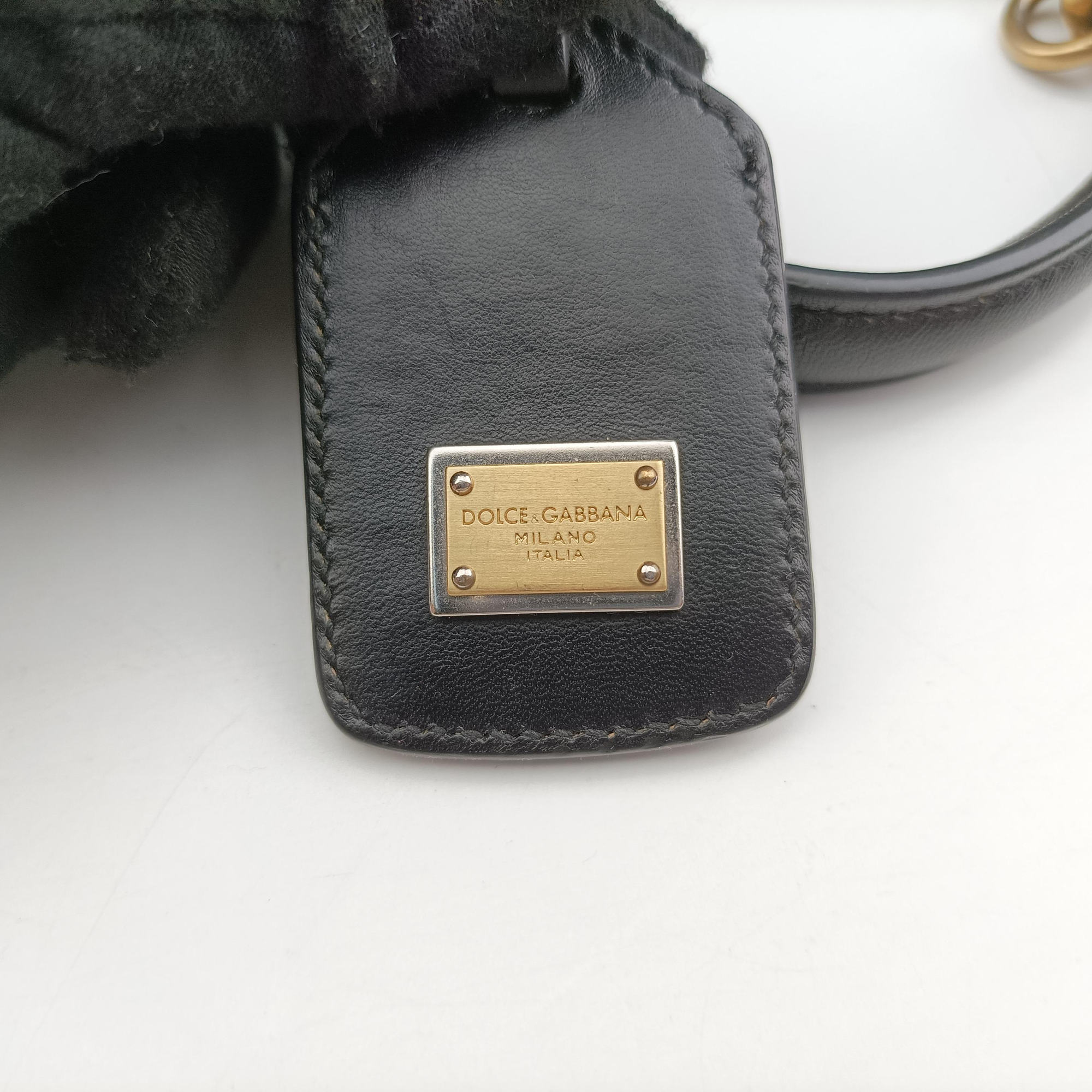 Pre-owned Dolce & Gabbana SICILY Black Leather×Crochet  shoulderbag | stylenewstar