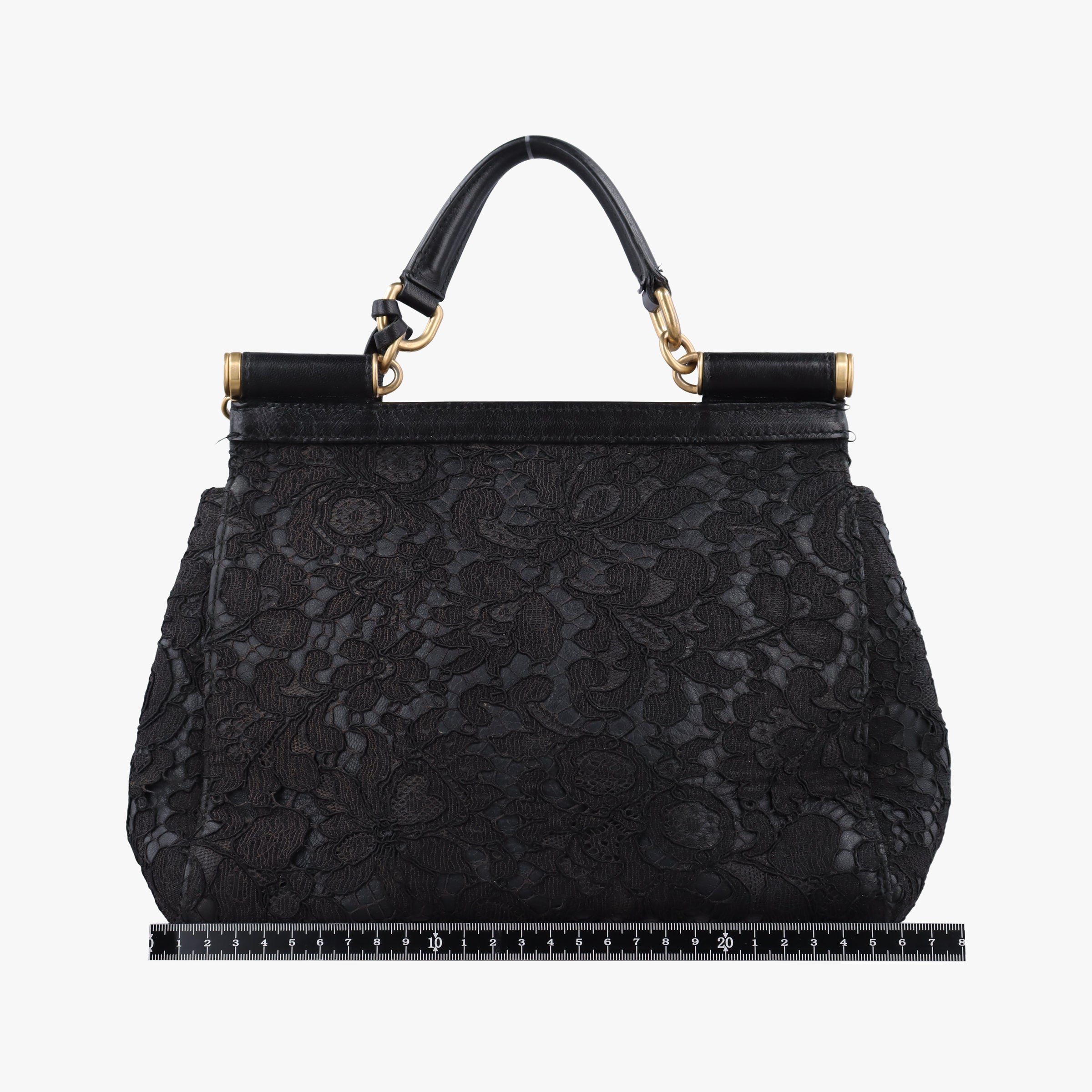 Pre-owned Dolce & Gabbana SICILY Black Leather×Crochet  shoulderbag | stylenewstar