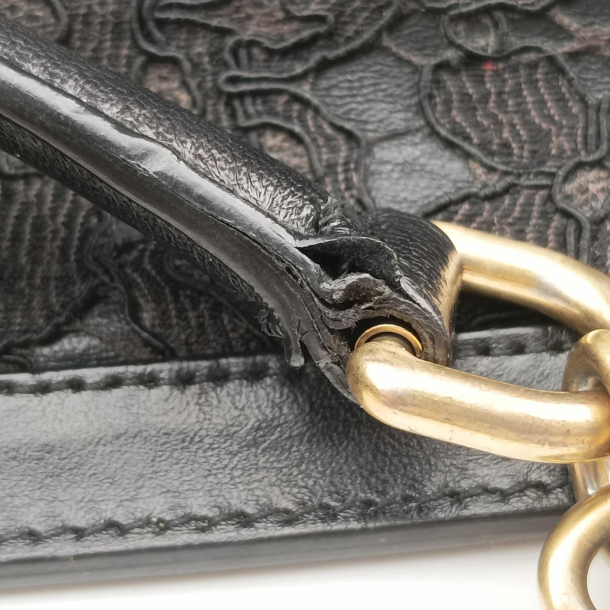 Pre-owned Dolce & Gabbana SICILY Black Leather×Crochet  shoulderbag | stylenewstar