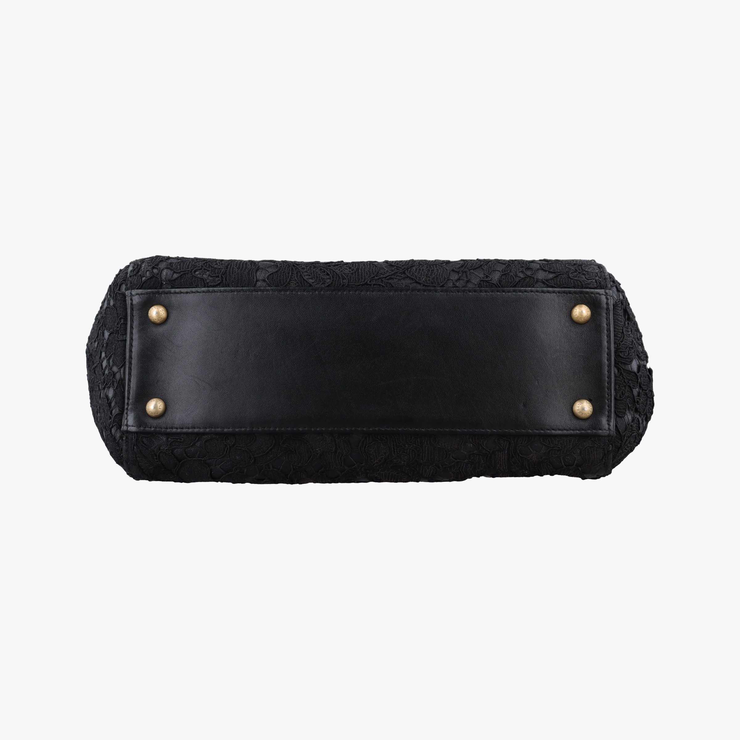 Pre-owned Dolce & Gabbana SICILY Black Leather×Crochet  shoulderbag | stylenewstar