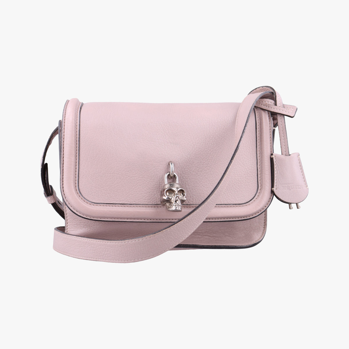Pre-owned Alexander McQueen Skull Padlock Pink Leather  shoulderbag | stylenewstar