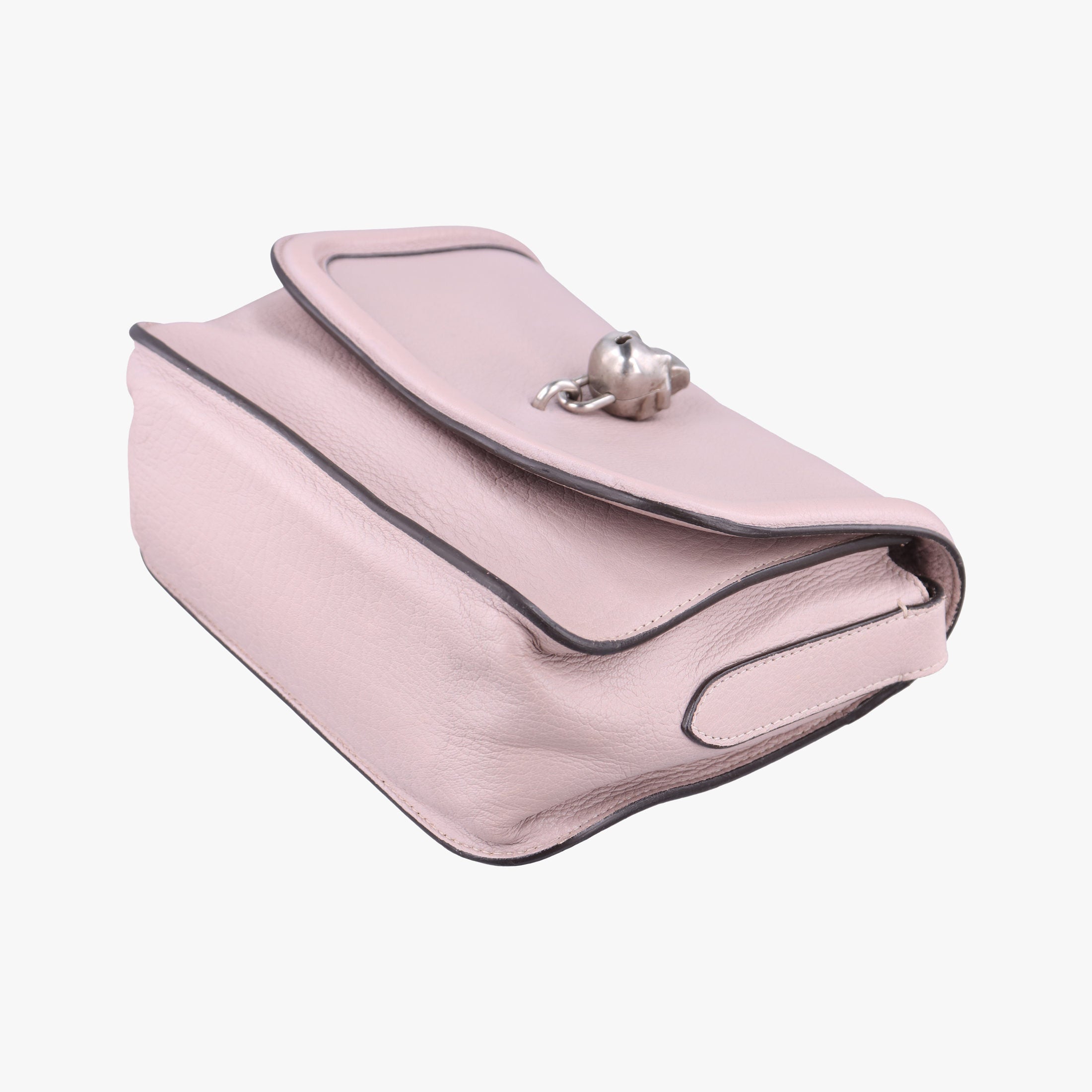 Pre-owned Alexander McQueen Skull Padlock Pink Leather  shoulderbag | stylenewstar