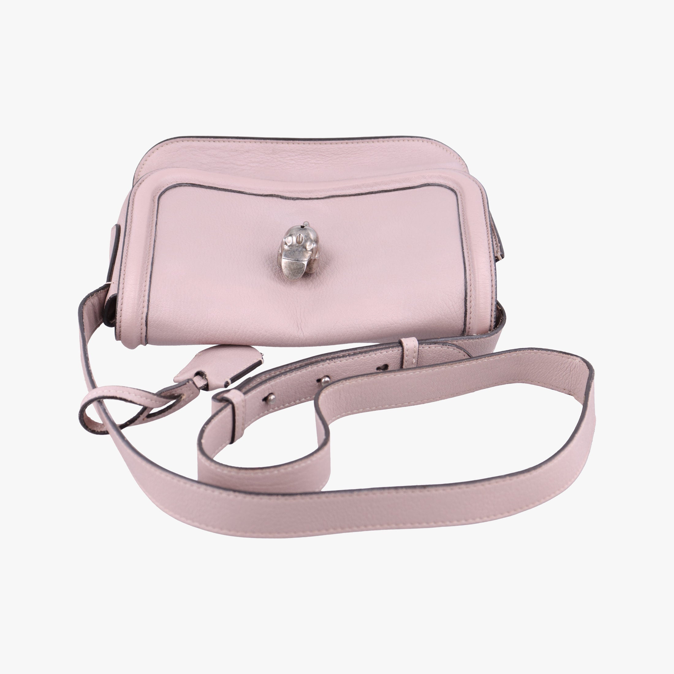 Pre-owned Alexander McQueen Skull Padlock Pink Leather  shoulderbag | stylenewstar