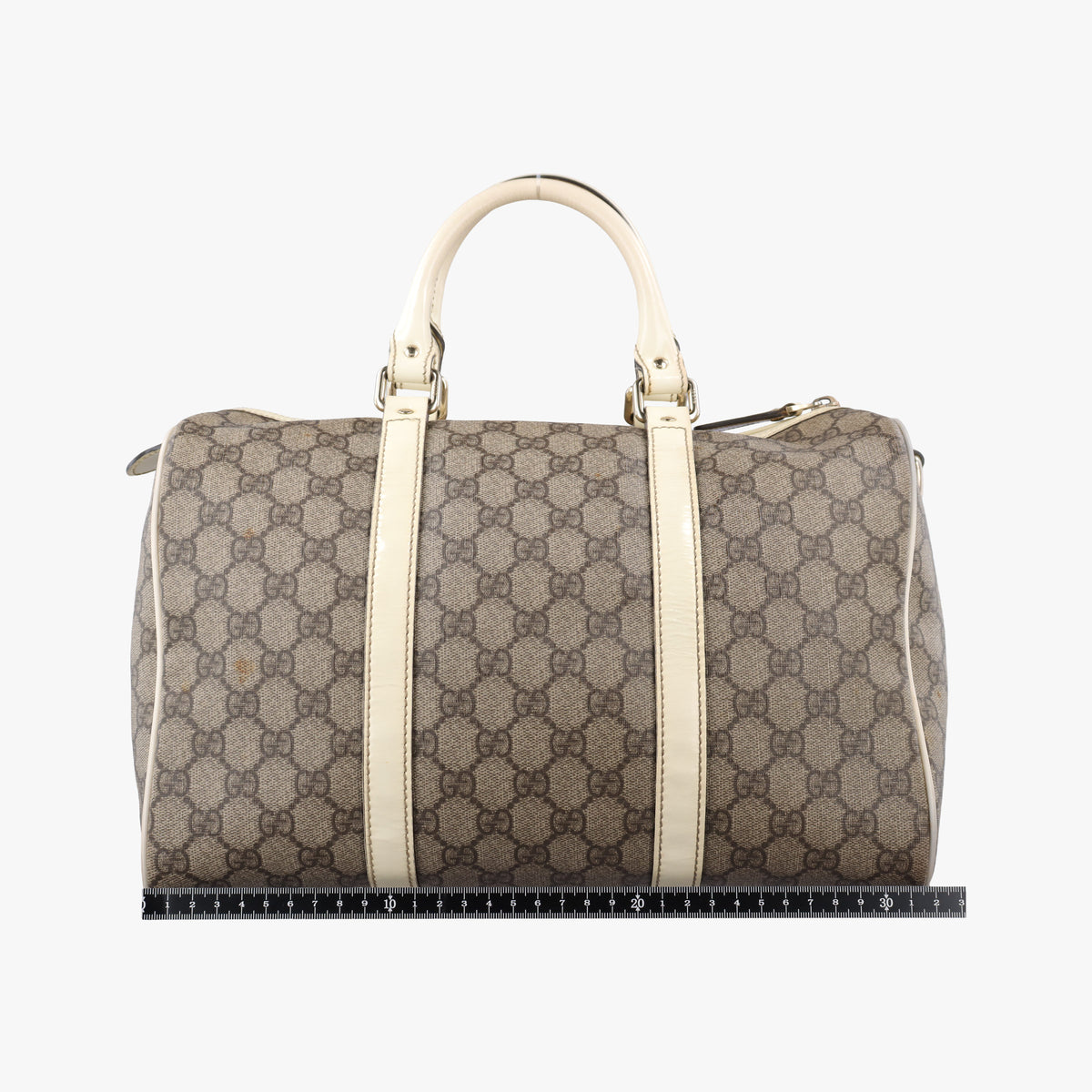Secondhand Gucci GG plus Spring Joy GG Supreme BEIGE×WHITE PVC coated canvas 193603 handbag | stylenewstar