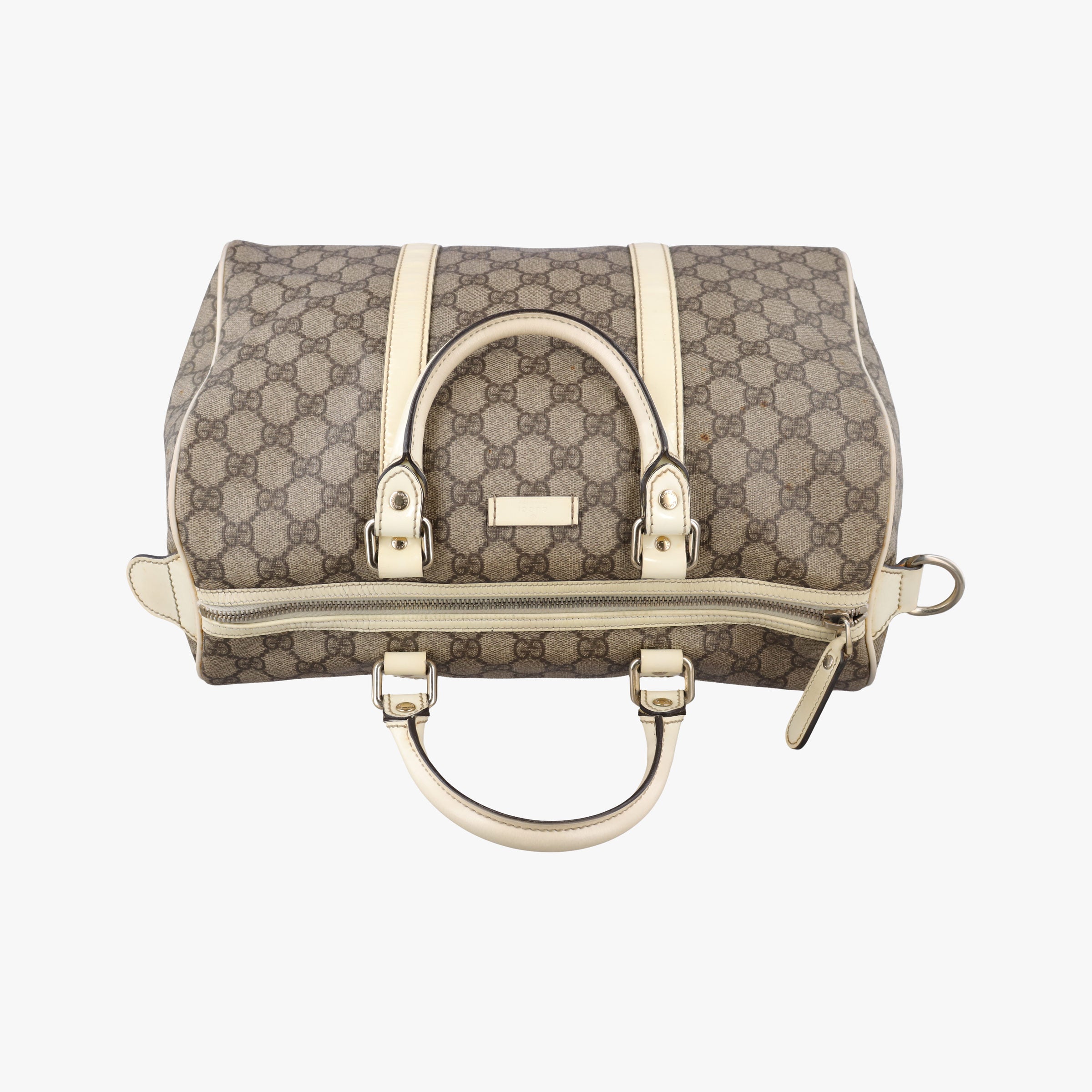 Secondhand Gucci GG plus Spring Joy GG Supreme BEIGE×WHITE PVC coated canvas 193603 handbag | stylenewstar