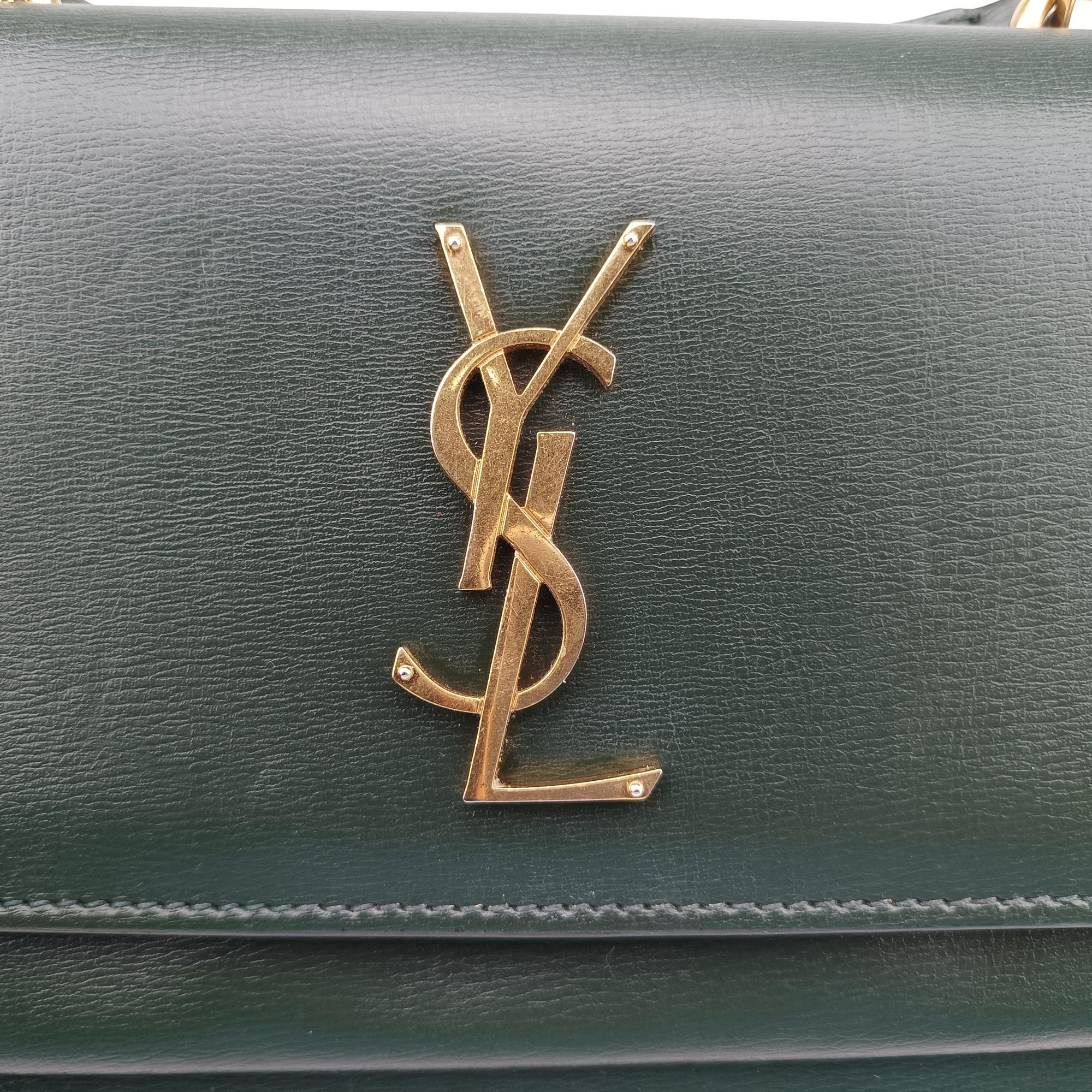 Pre-owned Yves Saint Laurent Sunset Green Leather 533026 shoulderbag | stylenewstar