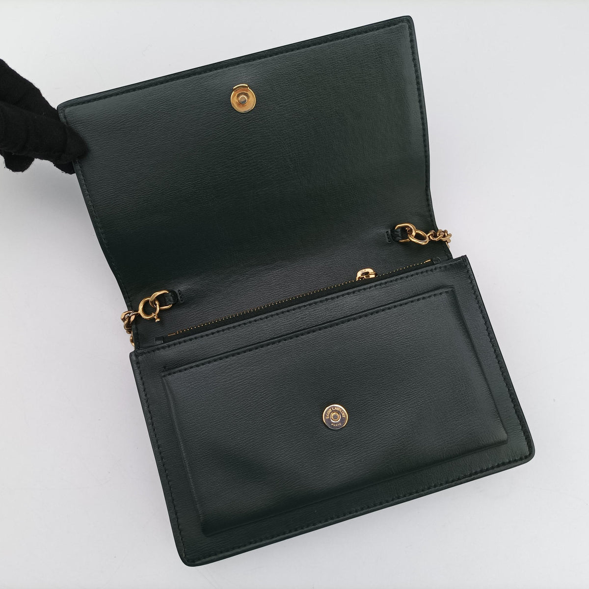 Pre-owned Yves Saint Laurent Sunset Green Leather 533026 shoulderbag | stylenewstar