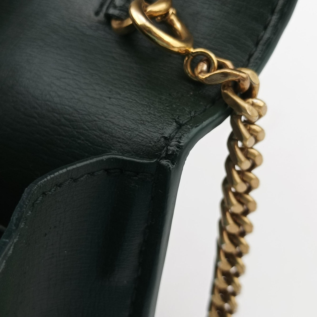 Pre-owned Yves Saint Laurent Sunset Green Leather 533026 shoulderbag | stylenewstar