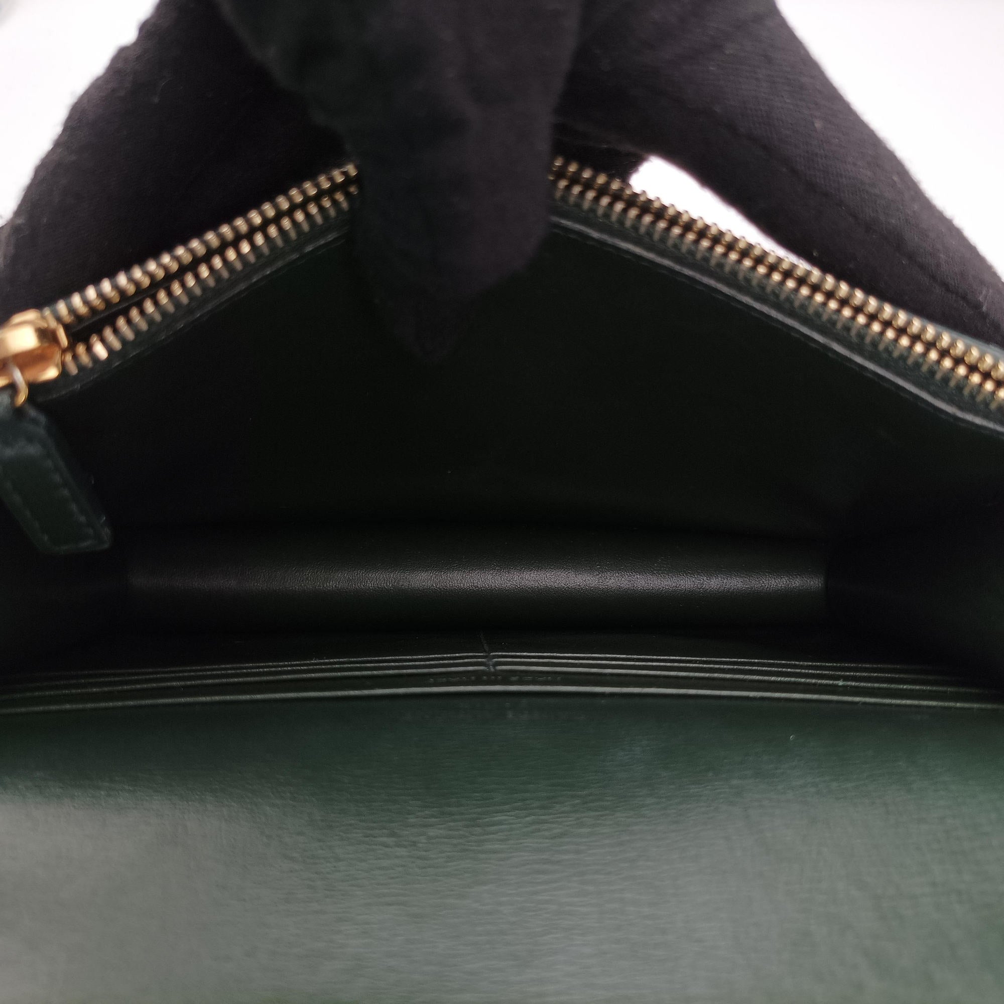Pre-owned Yves Saint Laurent Sunset Green Leather 533026 shoulderbag | stylenewstar