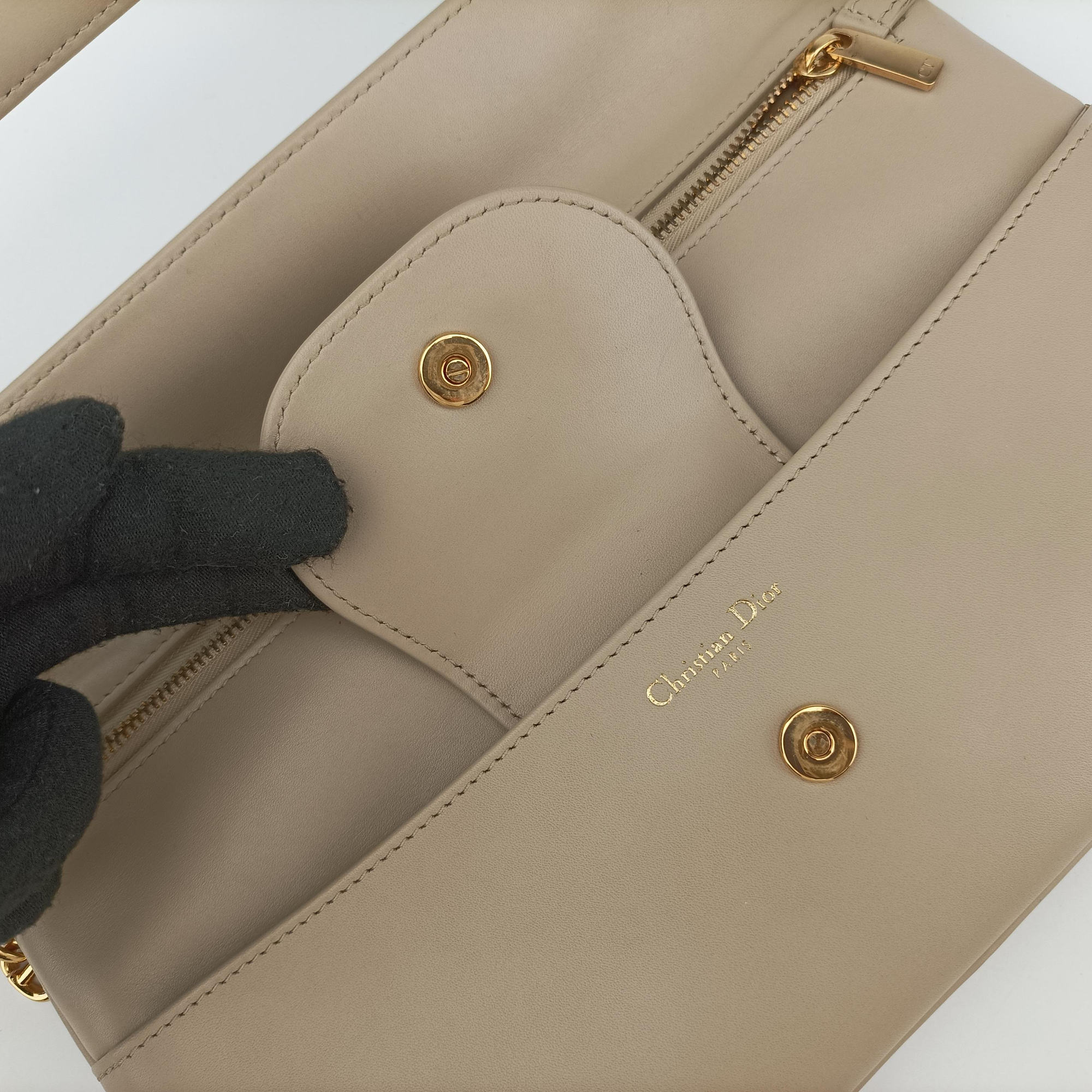 Vintage Christian Dior Diordouble Beige Leather  shoulderbag | stylenewstar