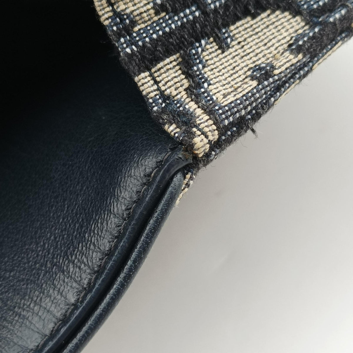 Pre-owned Christian Dior Saddle Navy×Gray jacquard  bum bag/waist bag | stylenewstar