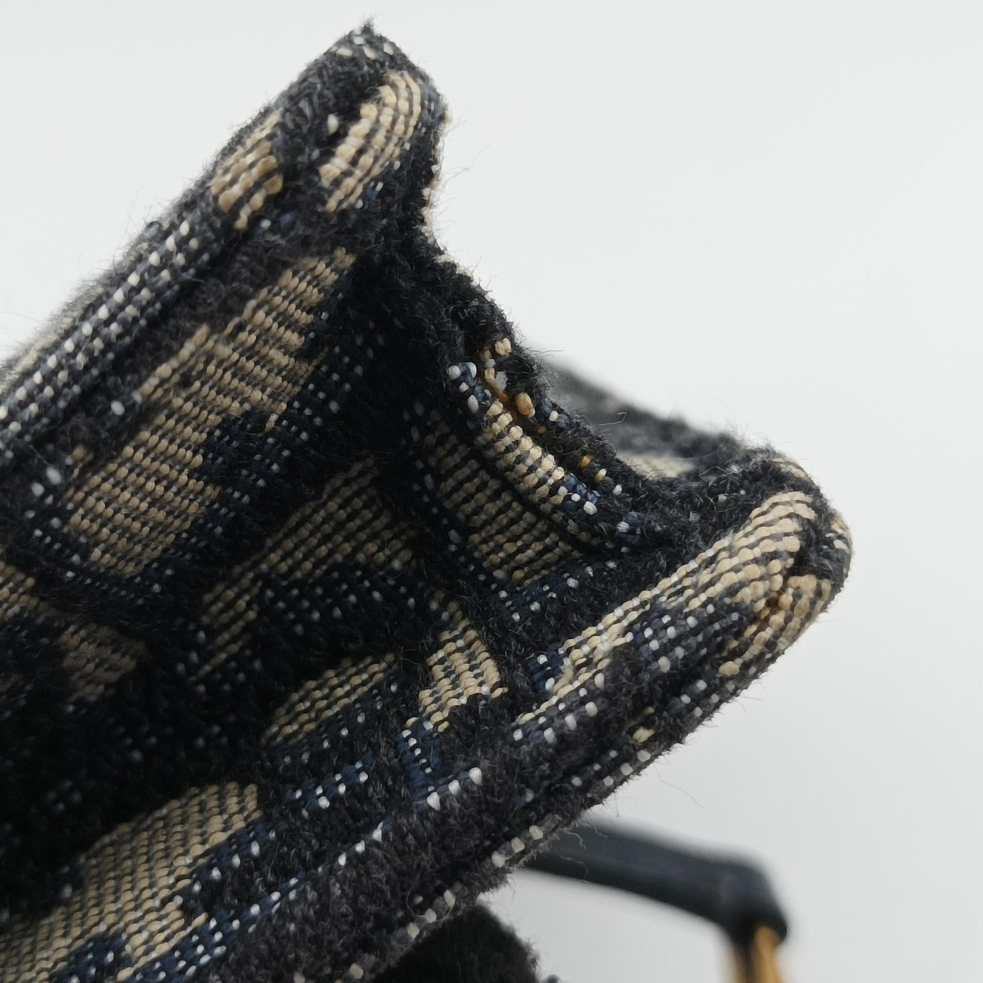 Pre-owned Christian Dior Saddle Navy×Gray jacquard  bum bag/waist bag | stylenewstar