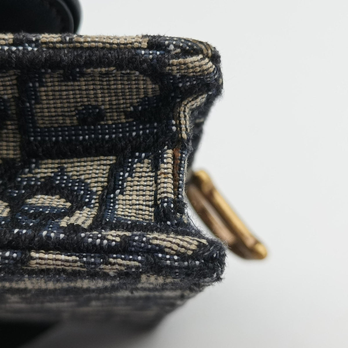 Pre-owned Christian Dior Saddle Navy×Gray jacquard  bum bag/waist bag | stylenewstar