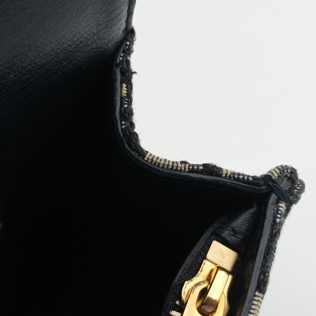 Pre-owned Christian Dior Saddle Navy×Gray jacquard  bum bag/waist bag | stylenewstar